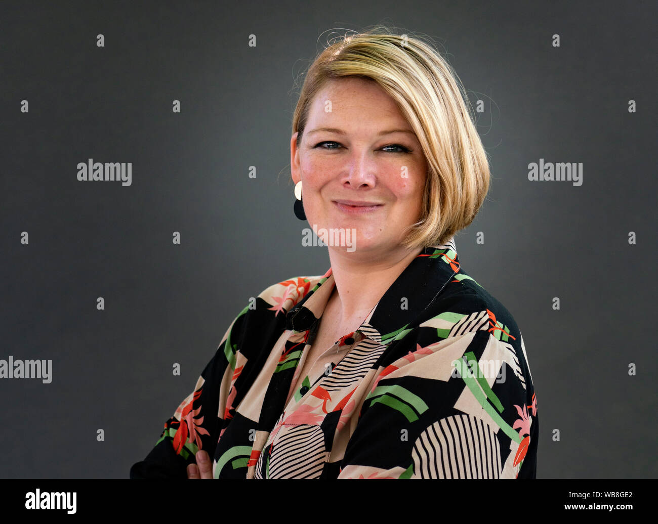 Edinburgh, Ecosse, Royaume-Uni. Août 25, 2019. Kerry Hudson. L'écrivain écossais Hudson Kerry découvre ce qui est signifie o être pauvres en Ecosse dans son livre Lowborn. Credit : Iain Masterton/Alamy Live News Banque D'Images