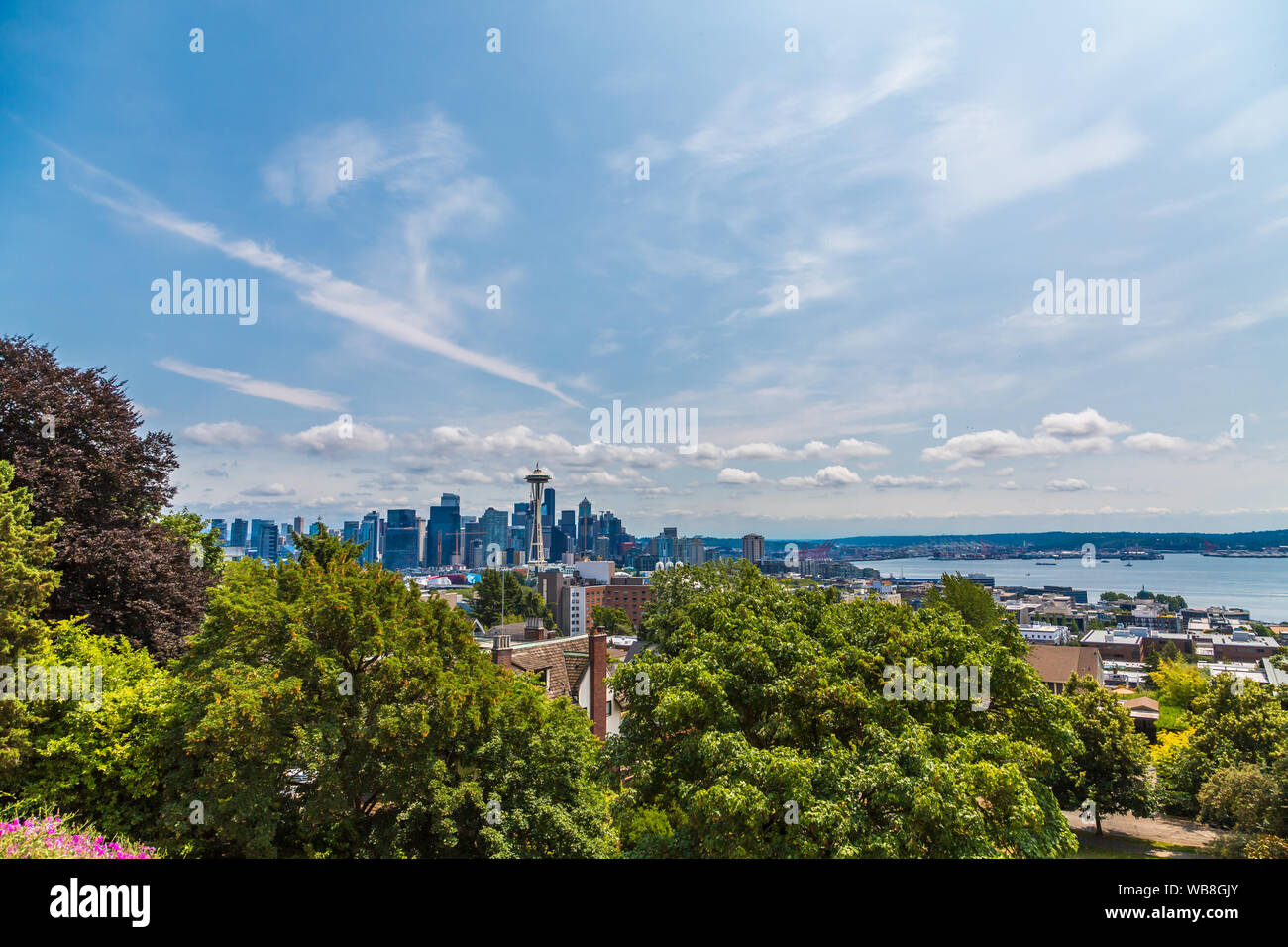 Une vue de Seattle du Kerry Park sur Queen Anne Hill Banque D'Images