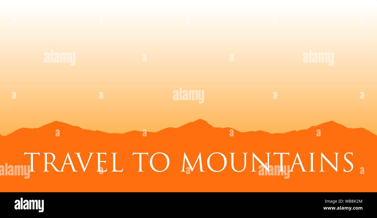 Illustration du paysage avec des montagnes au coucher du soleil. Format EPS vectoriel avec copie espace - excellente bannière pour Travel Company. Illustration de Vecteur