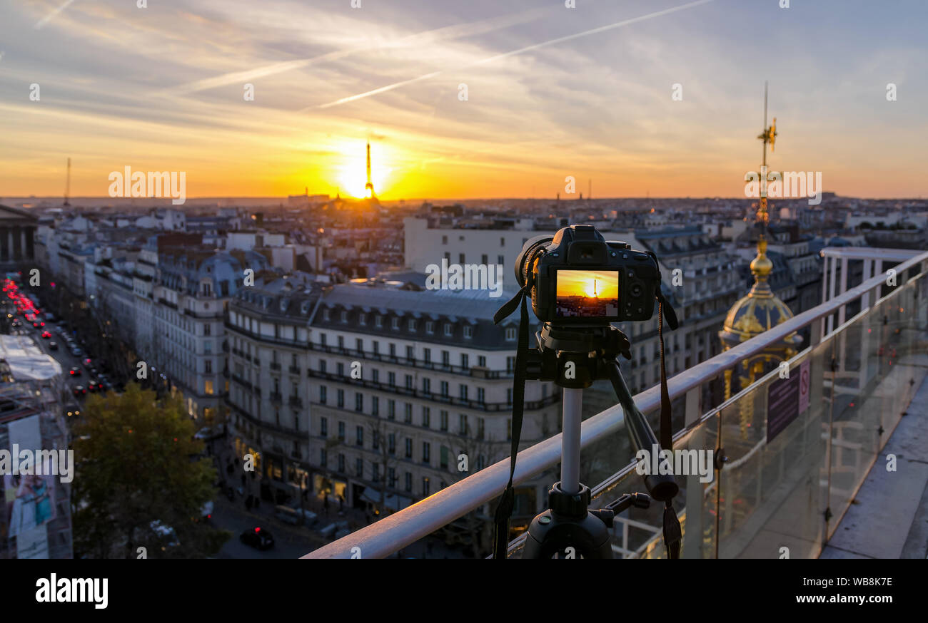 Séance photo de Paris d'un toit. Banque D'Images