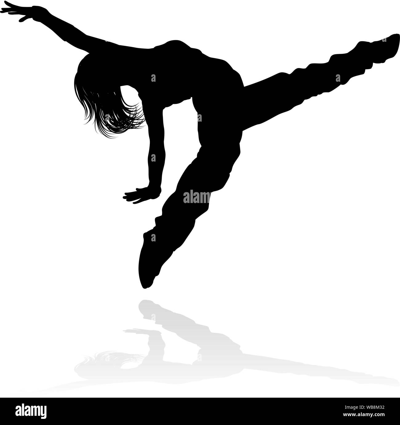 Street Dance Dancer Silhouette Illustration de Vecteur