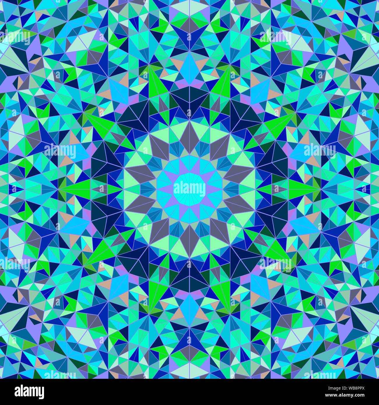 Radial coloré polygonale modèle mosaïque mandala background design - psychédélique circulaire hypnotique abstract vector illustration Illustration de Vecteur