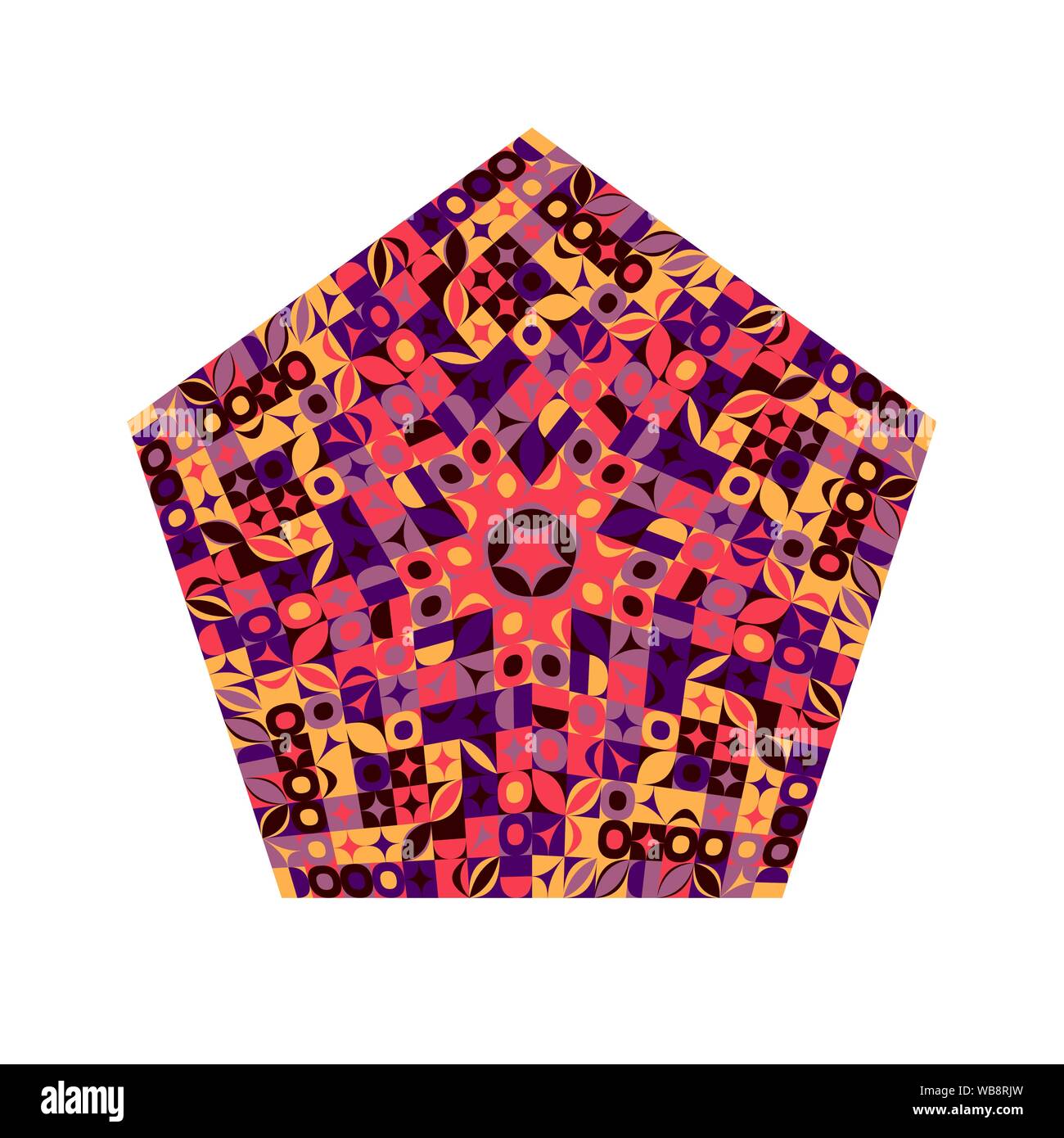 Résumé - polygone pentagone en mosaïque colorée géométriques vecteur ornement élément graphique sur fond blanc Illustration de Vecteur
