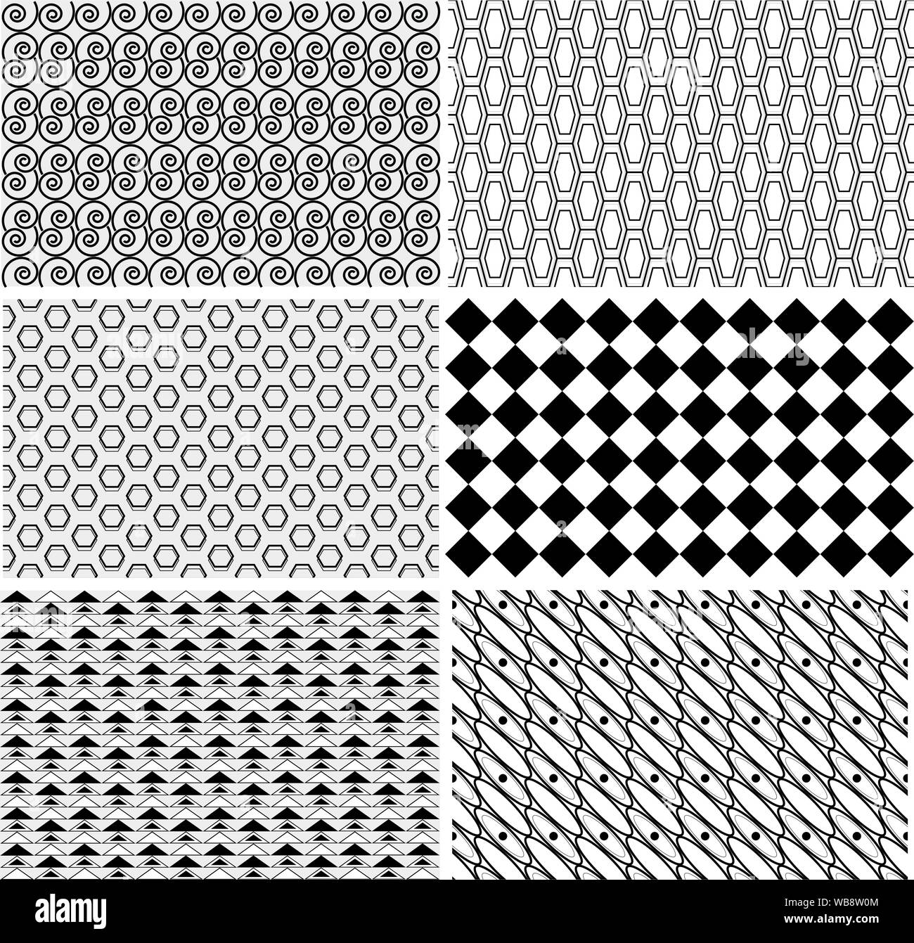 Modèle rétro disco vintage Seamless vector illustration Set - Geomatric motif graphique image de fond - ton noir et blanc Illustration de Vecteur