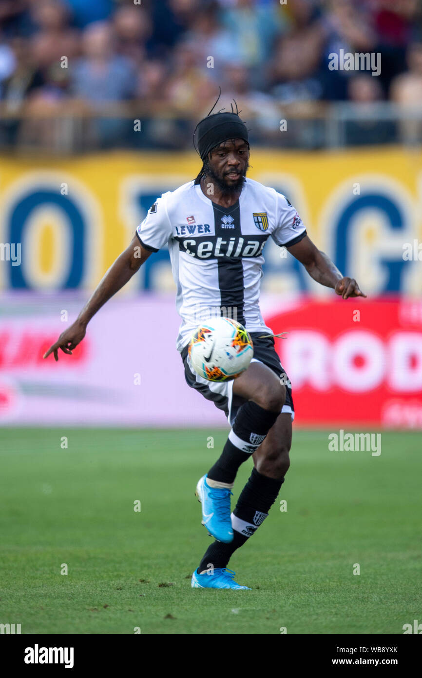 Gervais Yao Kouassi Gervinho Lombe (Parme) au cours de l'Italien 'Serie' un match entre Parme 0-1 Juventus au stade Ennio Tardini le 24 août 2019 à Parme (Italie). (Photo de Maurizio Borsari/AFLO) Banque D'Images