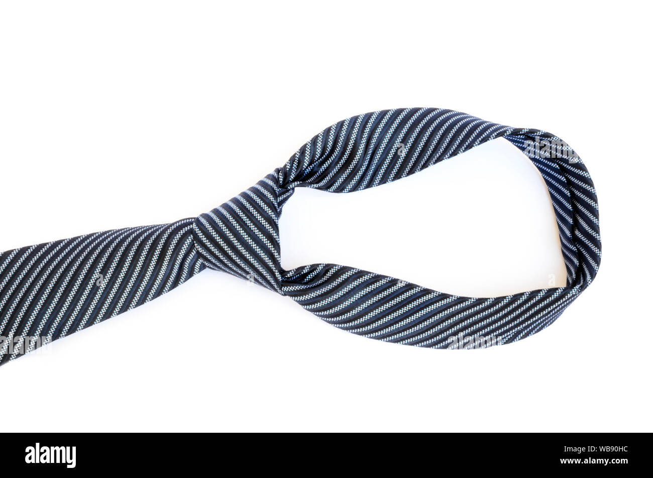 Nœud de cravate bleu sur fond blanc. Concept d'affaires Banque D'Images