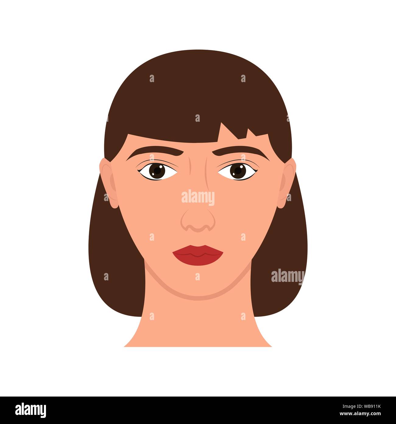 Girl head avatar télévision femme icône, vector illustration isolé sur fond blanc Illustration de Vecteur