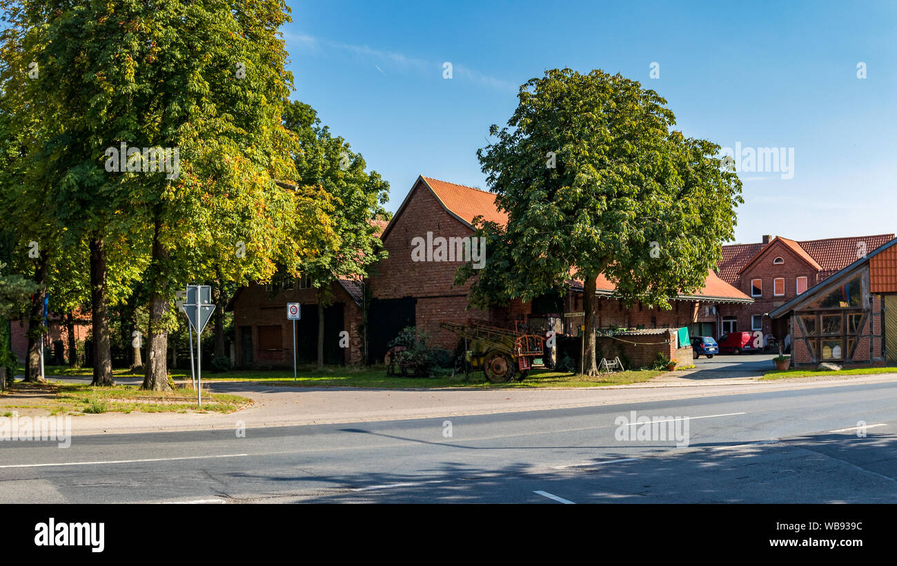 Village-rue d'Röddensen Banque D'Images