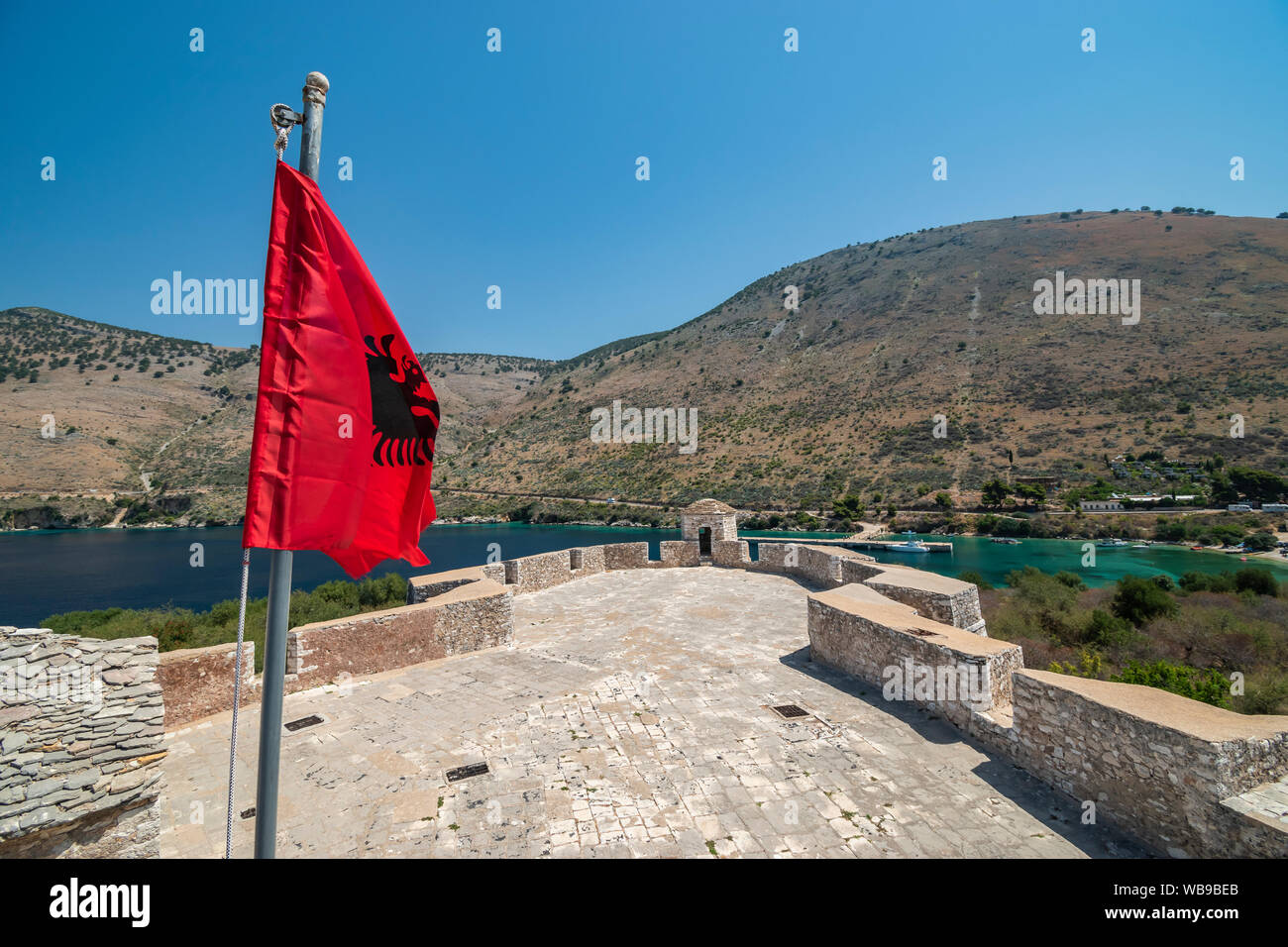 Chicago, États-Unis - Juillet 2019 : vue sur Porto Palermo château situé à Porto Palermo Bay, il a été construit par Ali Pasha Tepelena au début du 19e siècle. Banque D'Images