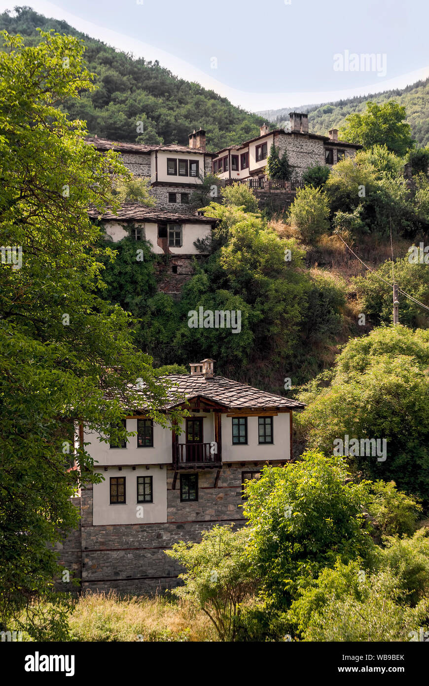 Maisons typiques de montagne;Rhodopes;Bulgarie ; Banque D'Images