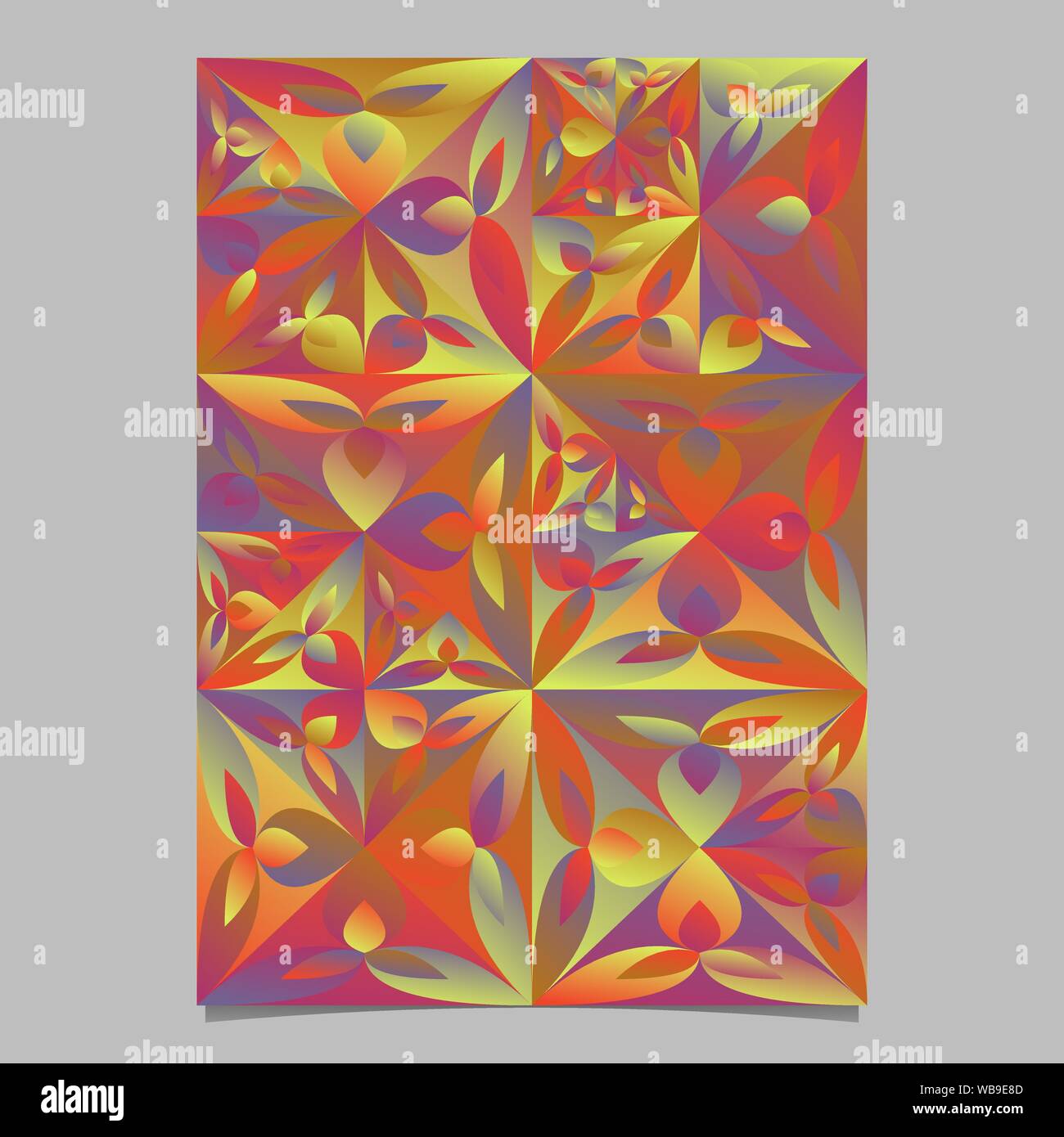 Brochure design floral mosaïque d'arrière-plan coloré vecteur gradient - abstract template Illustration de Vecteur