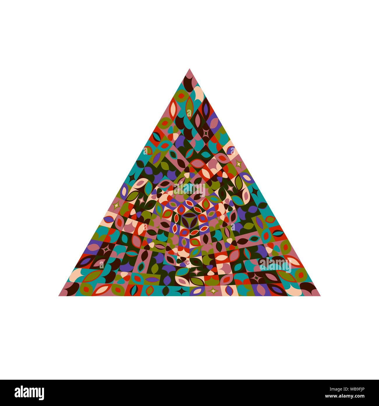 Mosaïque isolés logo pyramide - modèle géométrique ornementale abstract vector élément graphique sur fond blanc Illustration de Vecteur