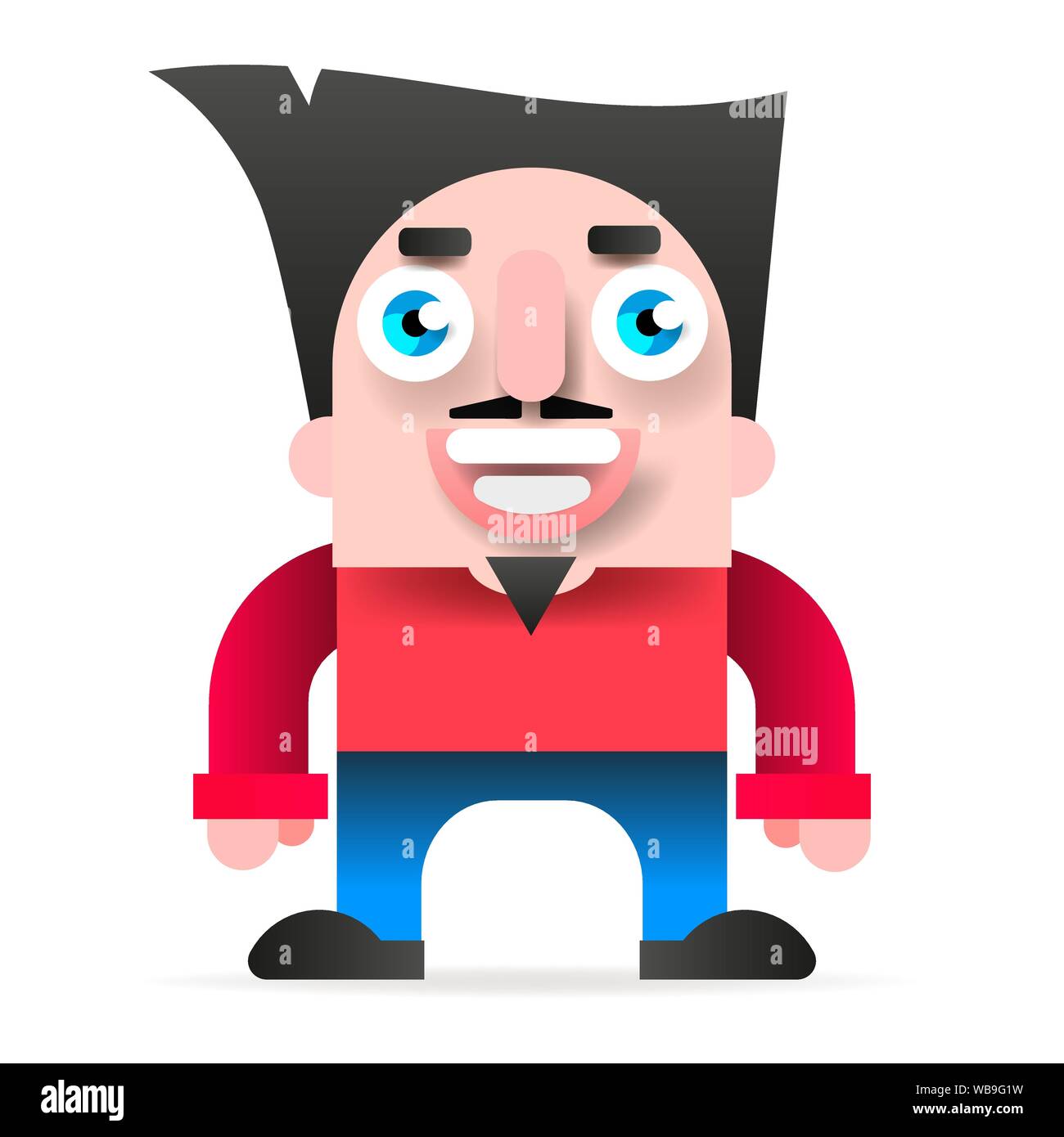 Hipster vecteur avec une moustache et barbe, portant Sweater Vector Illustration Illustration de Vecteur