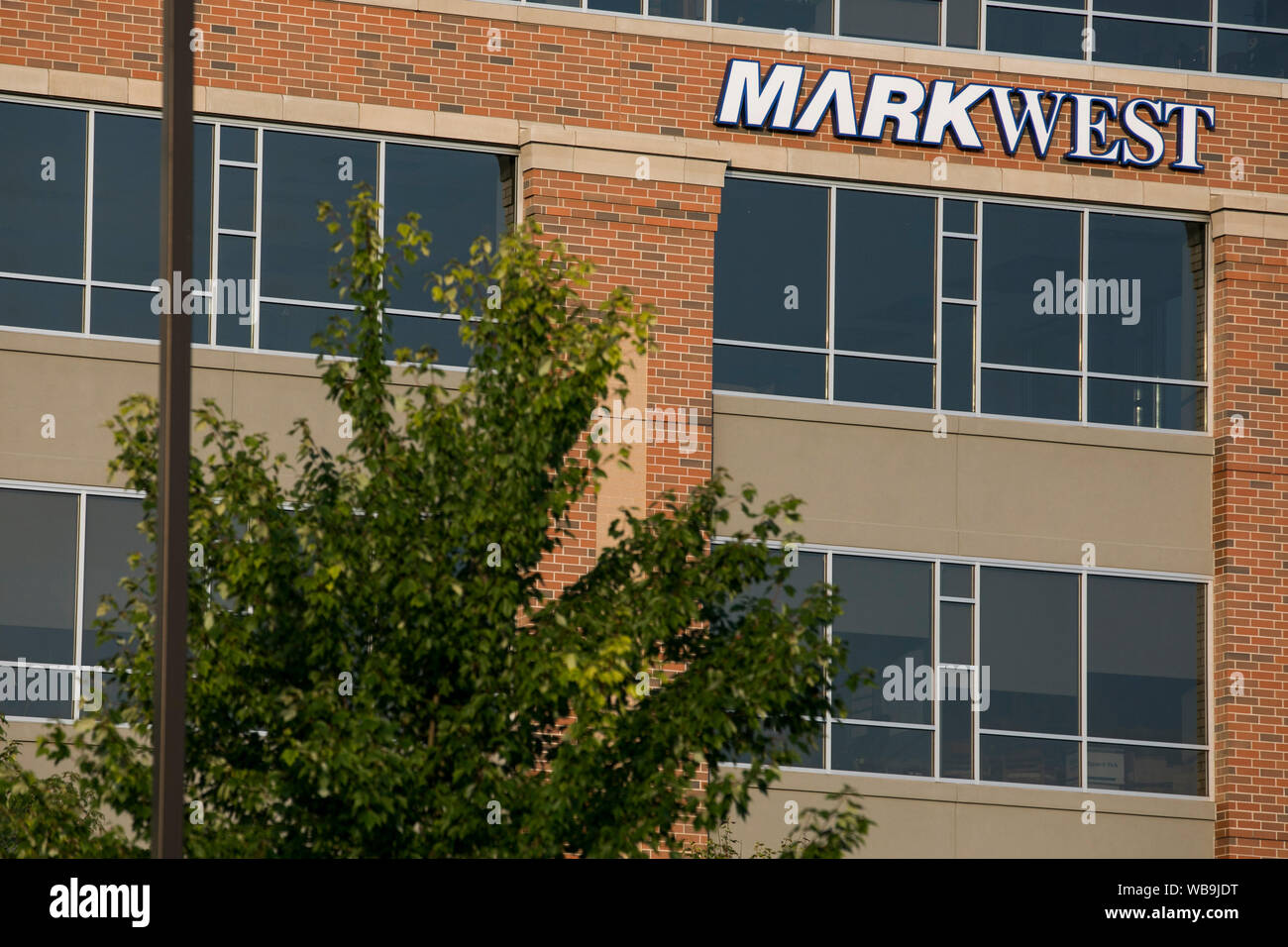 Un logo affiche à l'extérieur d'un établissement occupé par MarkWest Energy Partners à Canonsburg, en Pennsylvanie le 9 août 2019. Banque D'Images