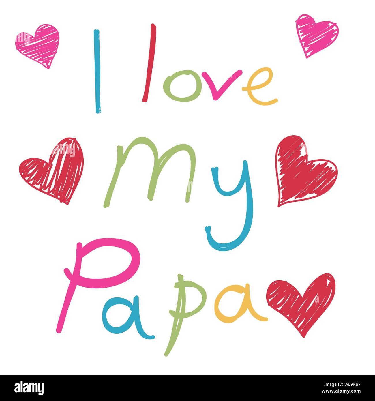 Happy Father's Day card , PAPA d'amour Illustration de Vecteur