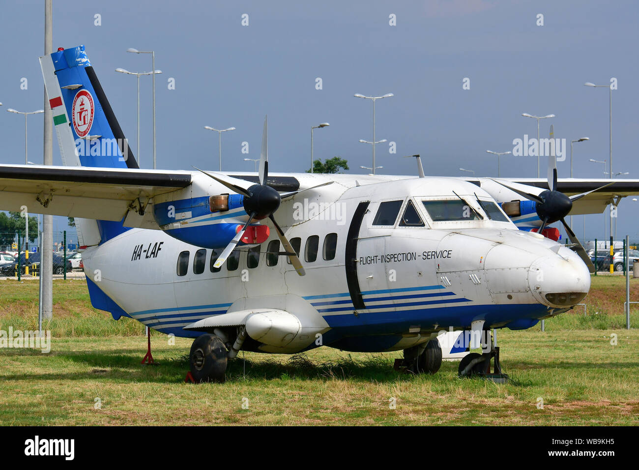 LET L-410 UVP-E8A, avion Turbolet Aeropark est un open-air aviation museum à côté de l'Aéroport International Liszt Ferenc, Budapest, Hongrie Banque D'Images