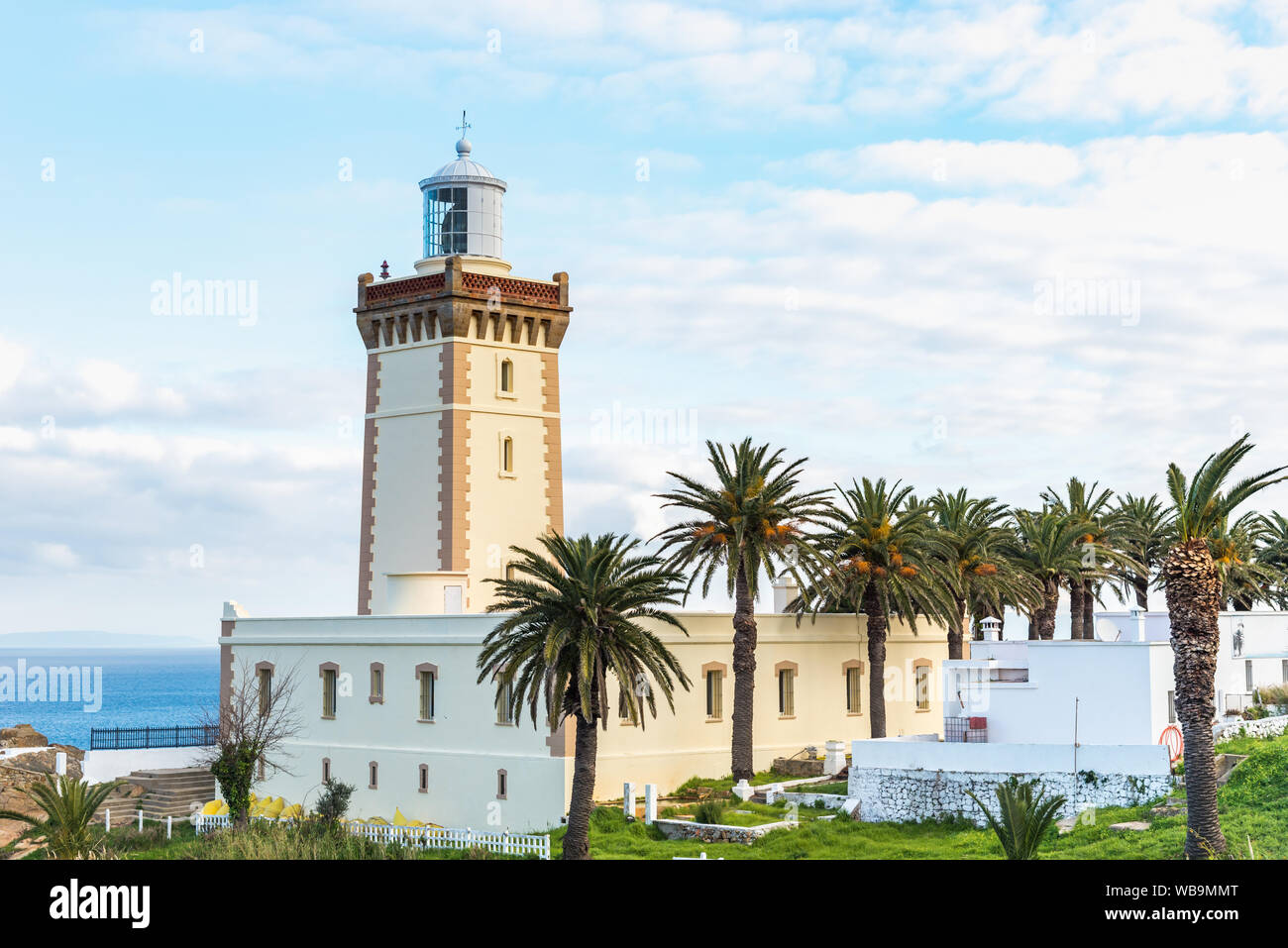 Le phare de cap Spartel à Tanger, Maroc Banque D'Images