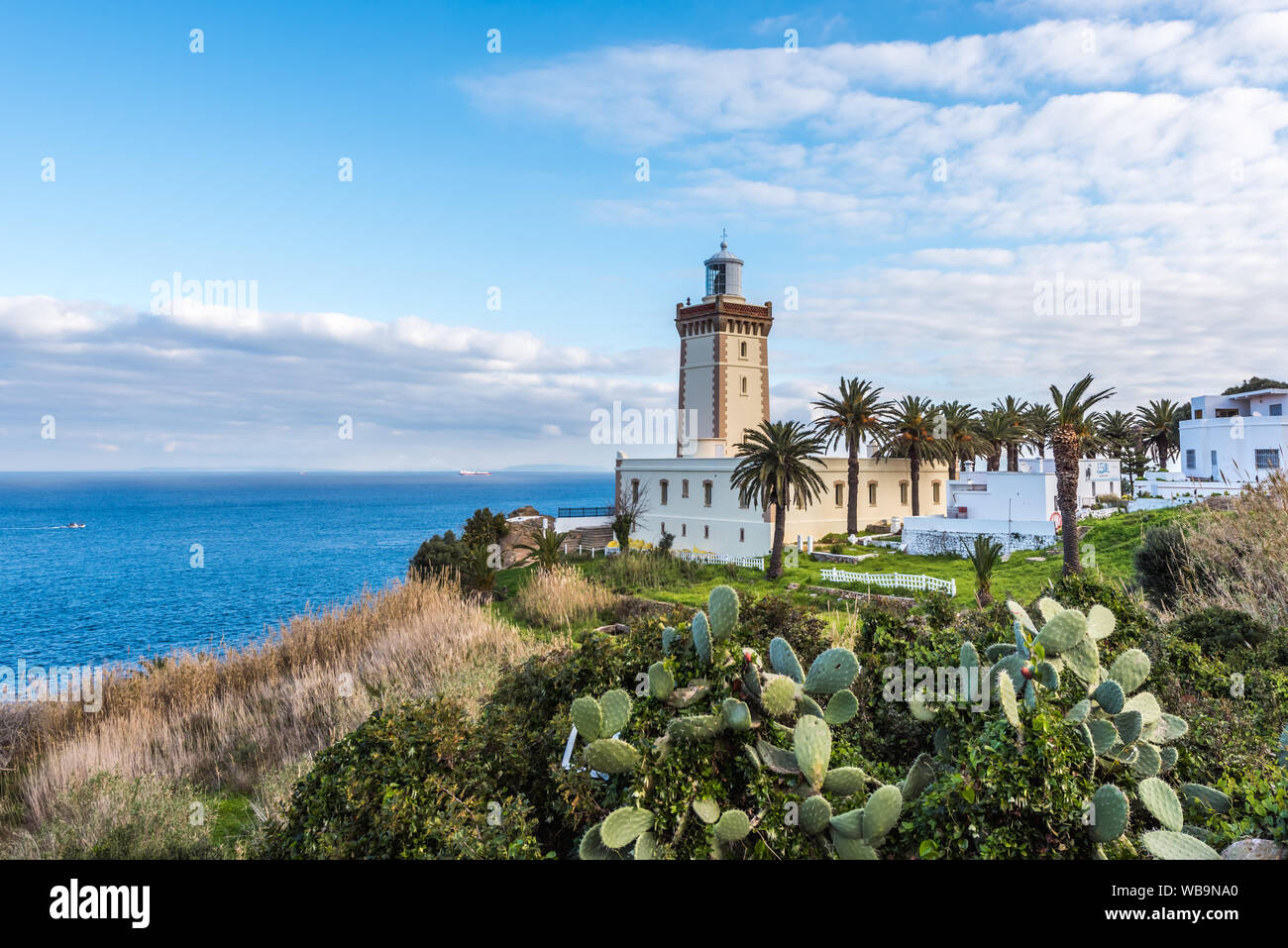Le phare de cap Spartel à Tanger, Maroc Banque D'Images
