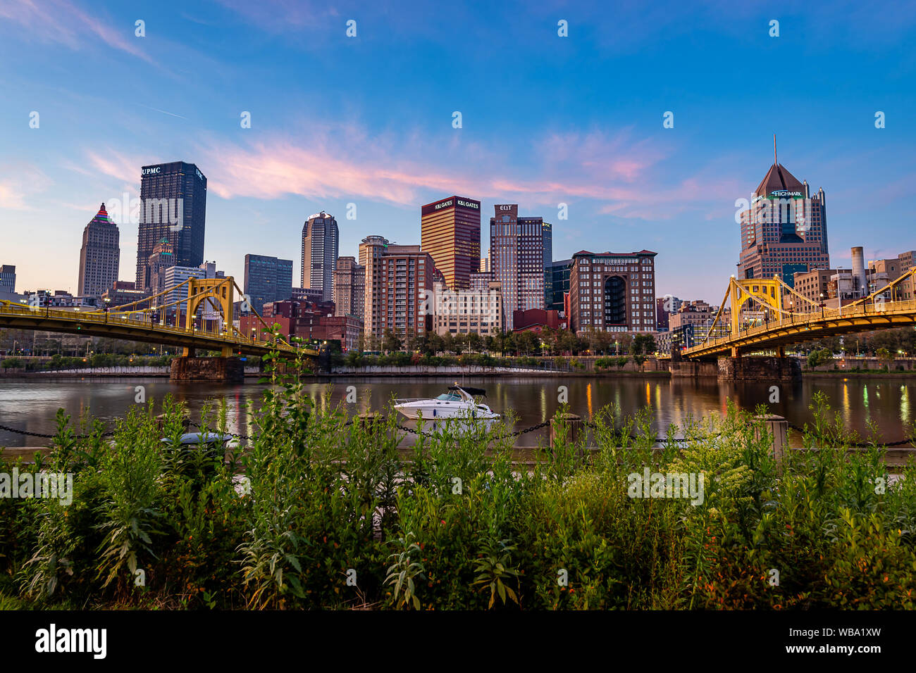 L'atterrissage de l'Allegheny au lever du soleil Banque D'Images