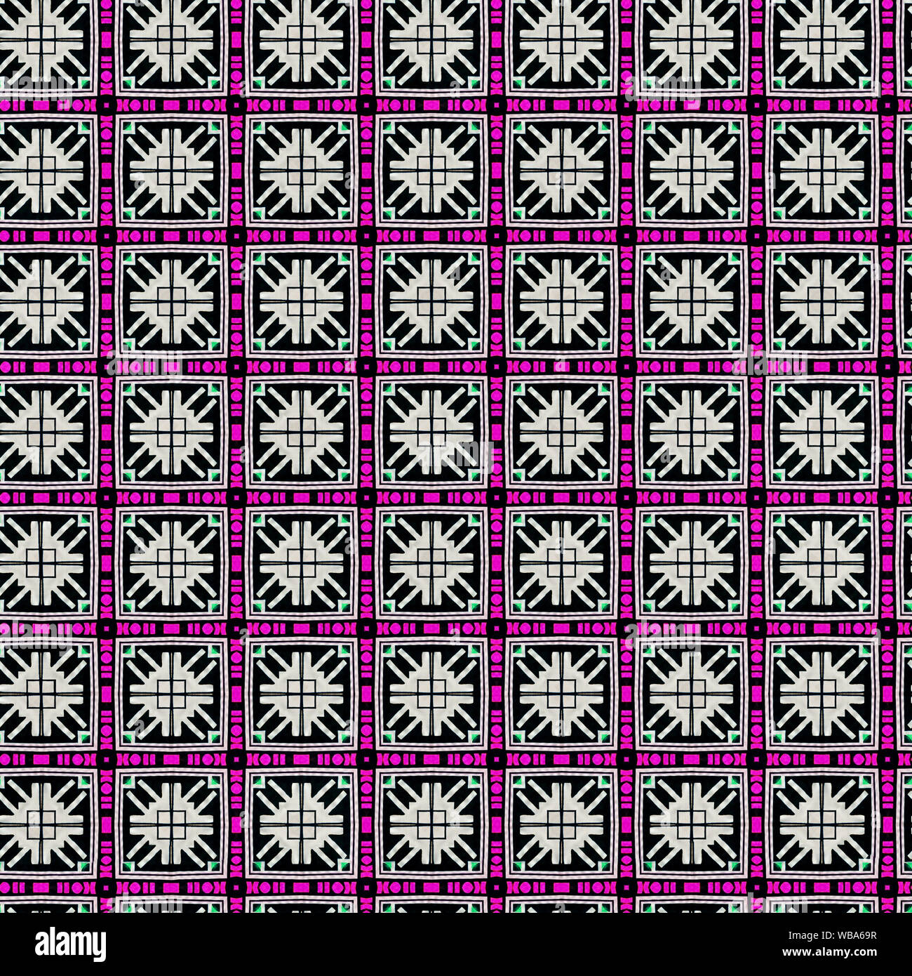 Des formes intéressantes et couleurs pour créer un modèle de conception symétrique qui peut être carrelées en toute transparence pour l'utiliser comme tissu ou textile, ou un papier peint fond Banque D'Images