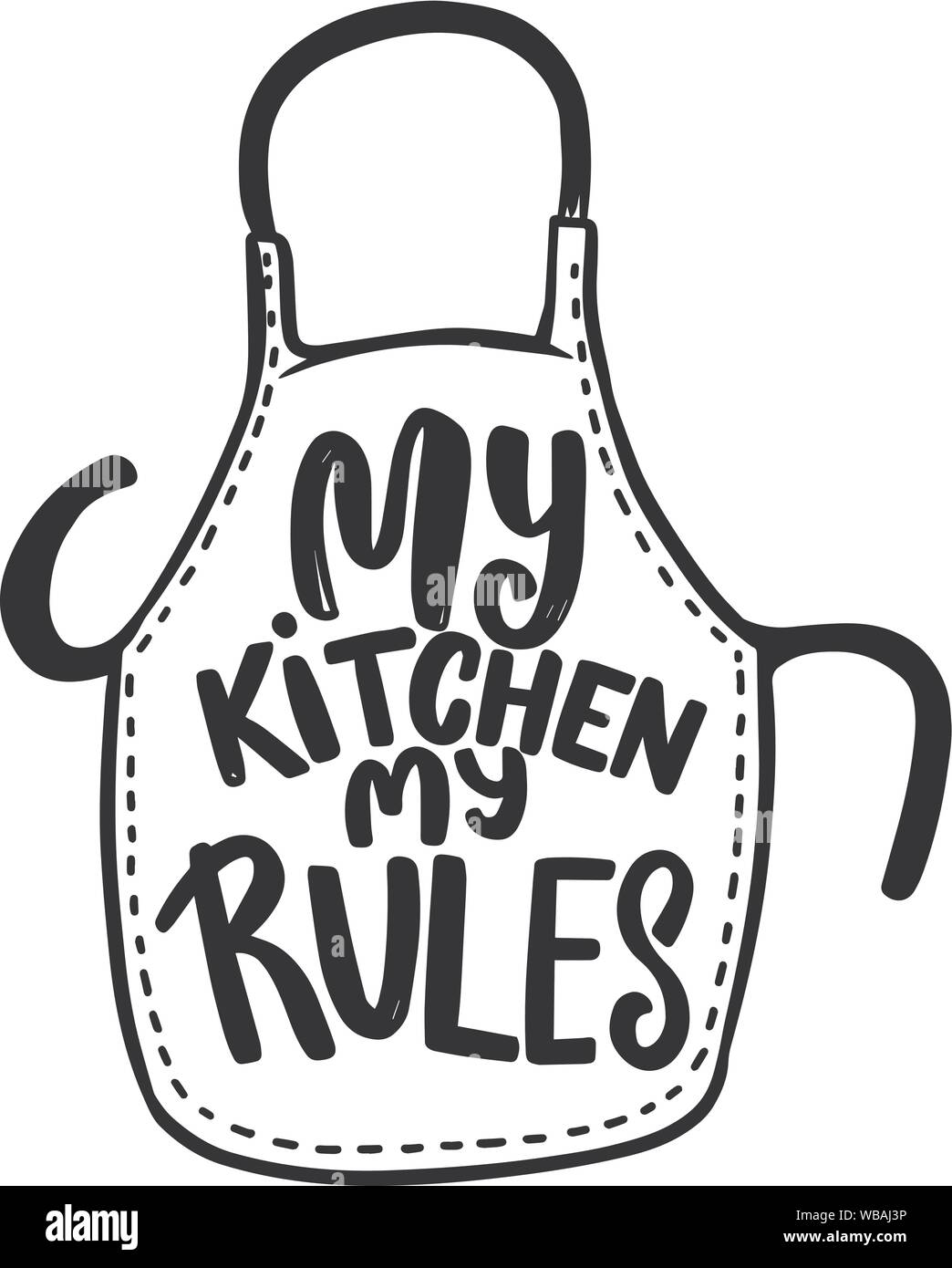 affiche avec équipement de pâtisserie illustré lettrage mes règles