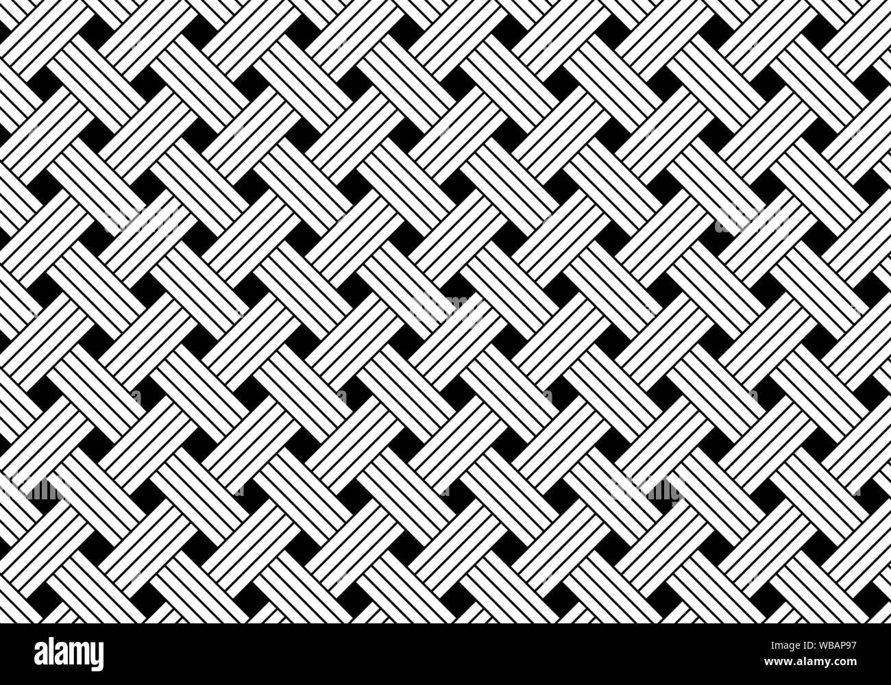 Seamless géométrique noir et blanc tissu motif de fond. Résumé géométrique rayures texture élégante moderne. Vector illustration Illustration de Vecteur