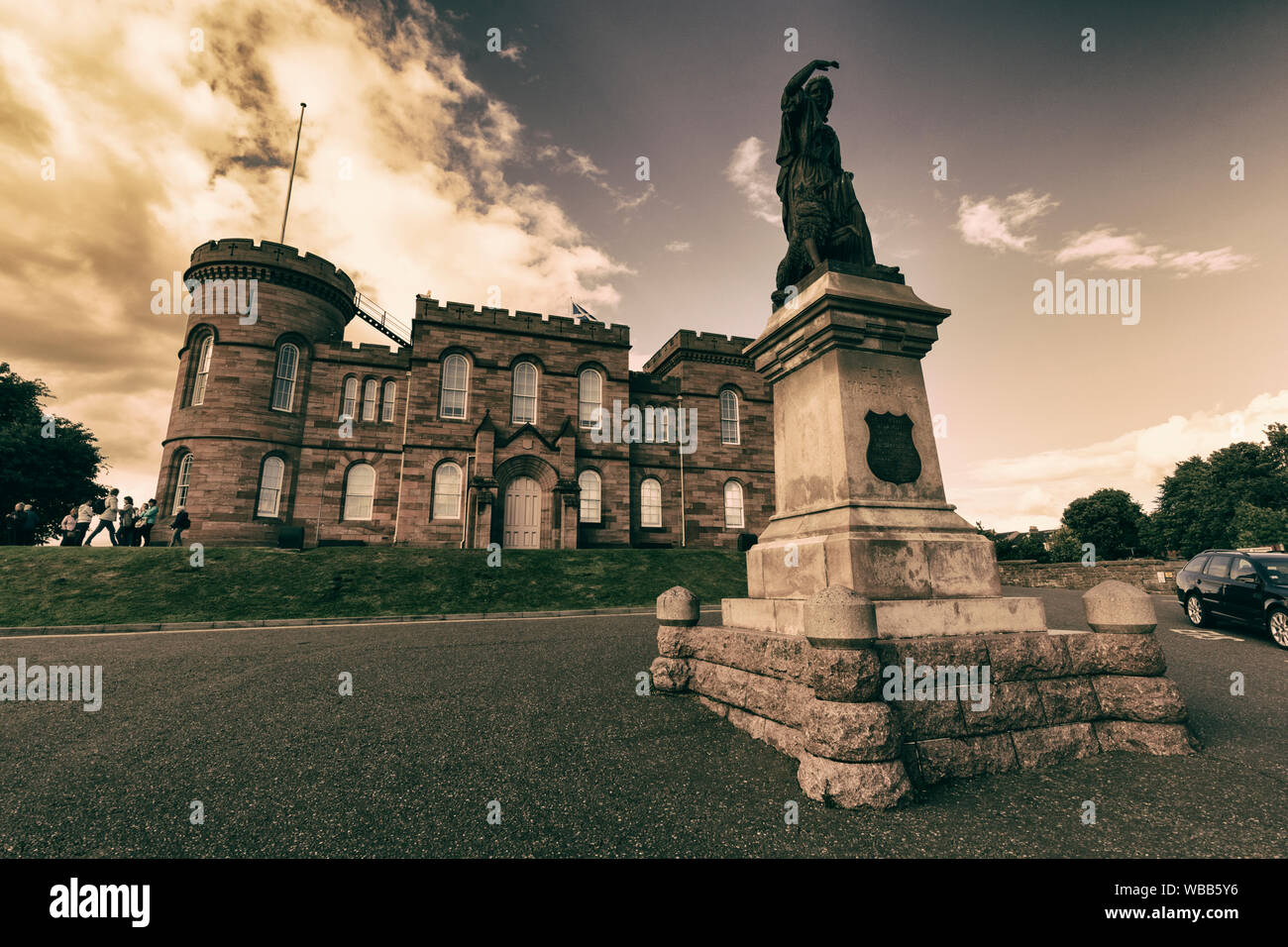 Sculpture à Flora Macdonald. Le château d'Inverness (Chambre des Sheriff Court). Construit en 1836 par l'architecte William Burn. Inverness. Highlands. L'Ecosse Banque D'Images