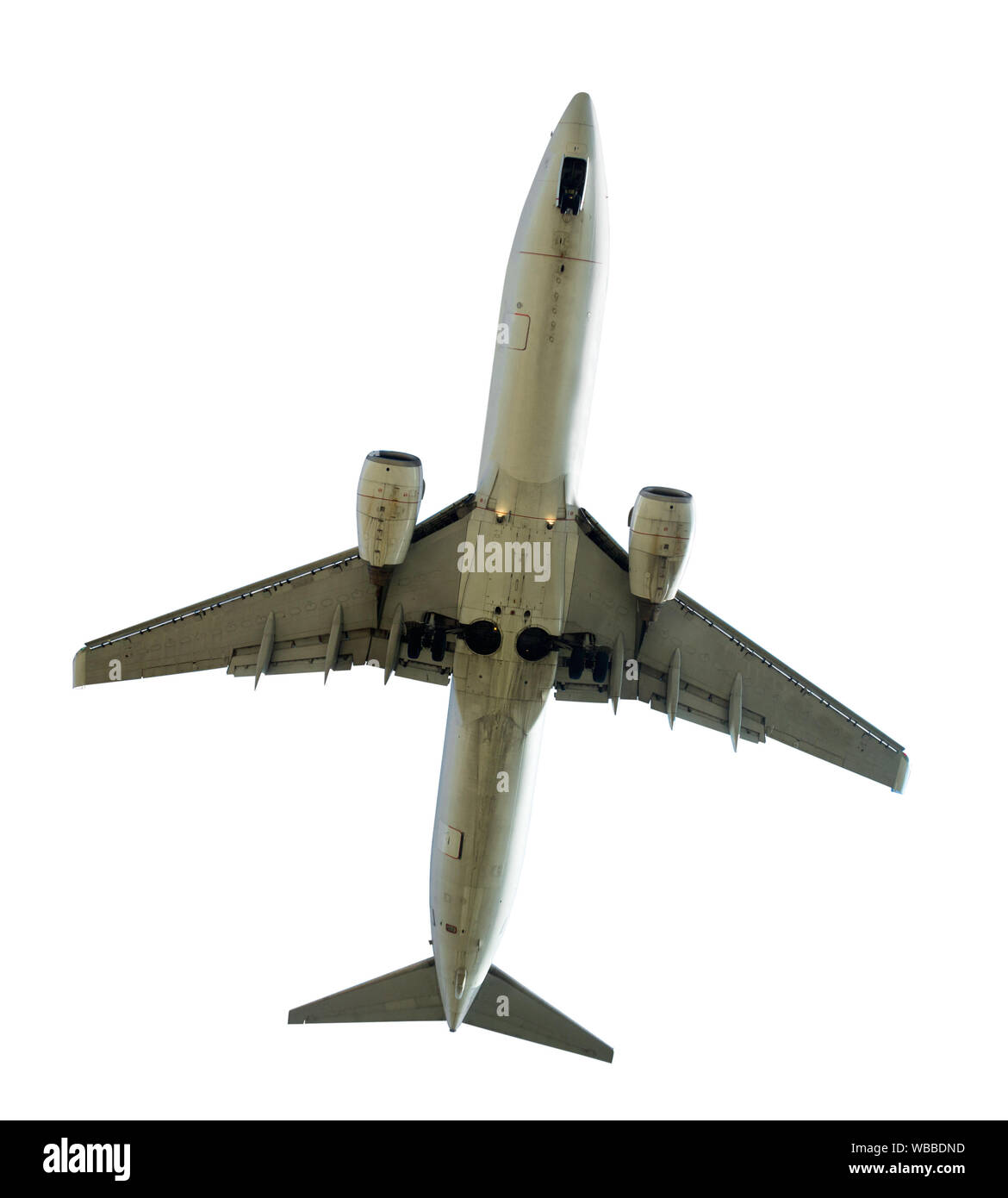 Grand avion de passagers isolé sur fond blanc Banque D'Images