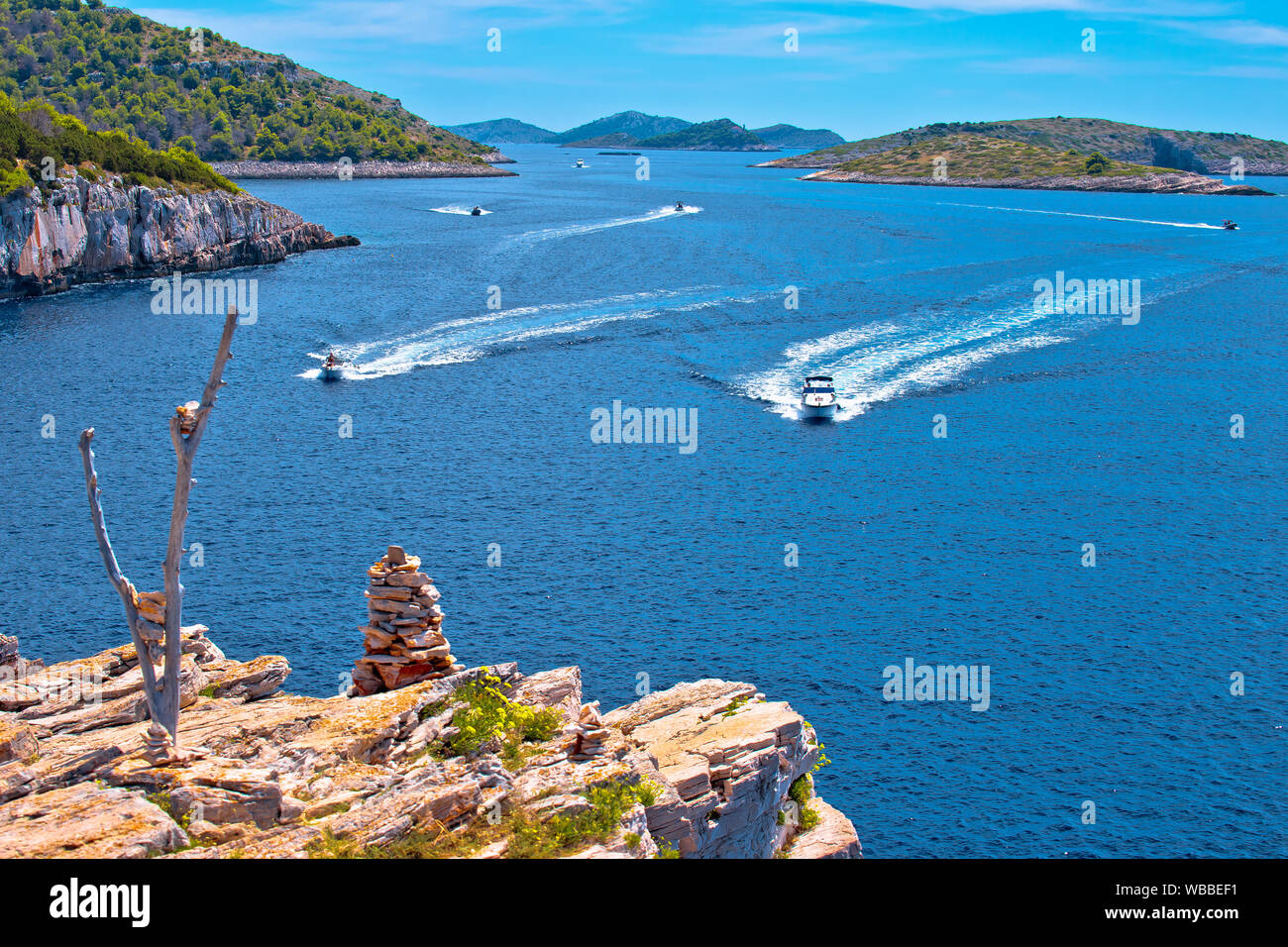 L'archipel des îles Kornati National Park vue paysage, région de Croatie Dalmatie Banque D'Images
