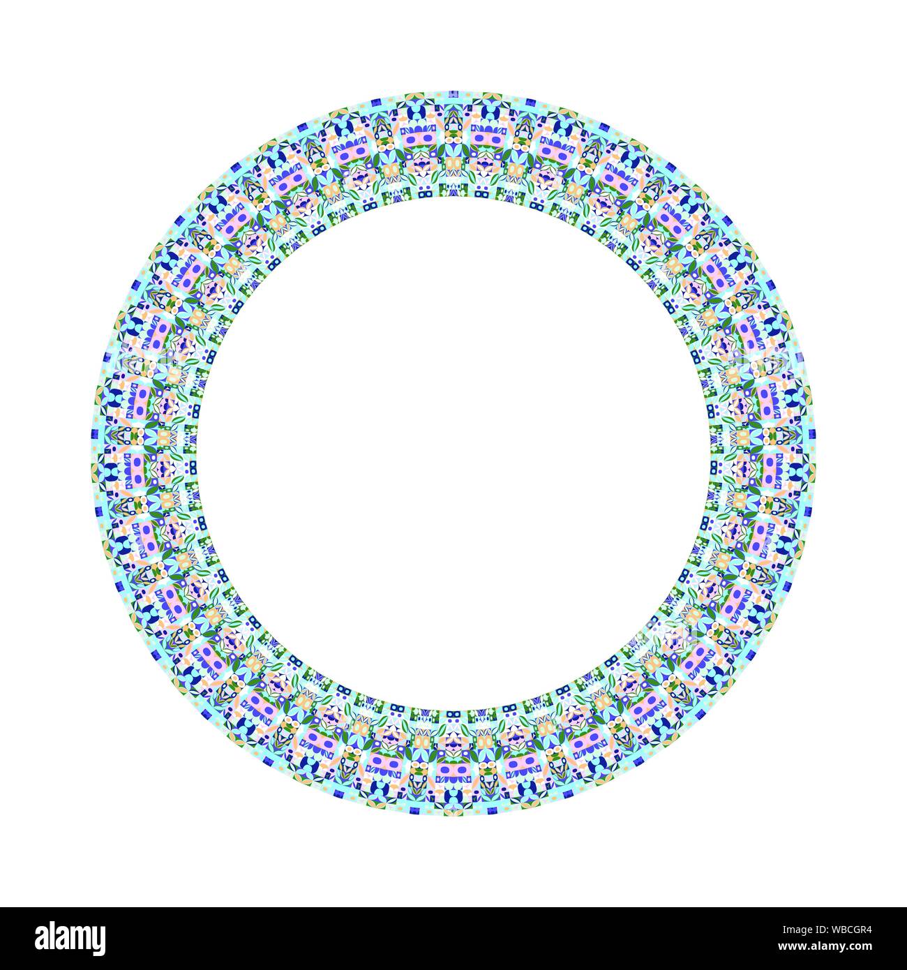 Géométriques isolés en mosaïque colorée couronne circulaire ornementale abstract vector élément design Illustration de Vecteur