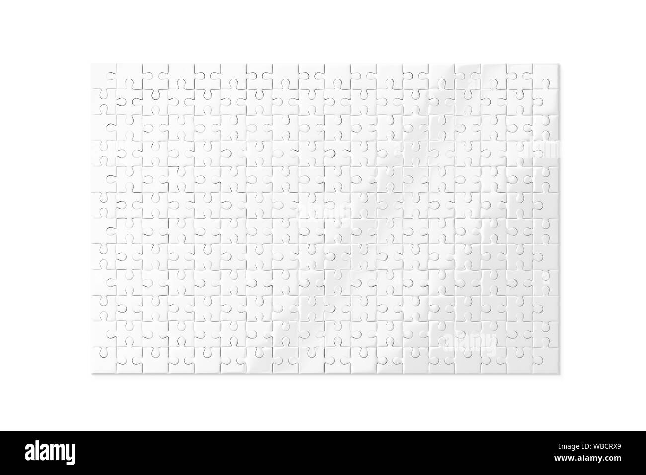 Jeu de puzzles blanc vierge maquette isolée, rendu 3d Banque D'Images