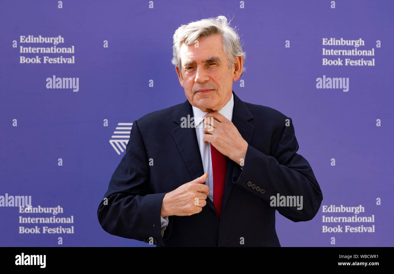 Edinburgh, Ecosse, Royaume-Uni. 26 août 2019. Gordon Brown se rend à la Edinburgh International Book Festival. Iain Masterton/Alamy Live News. Banque D'Images