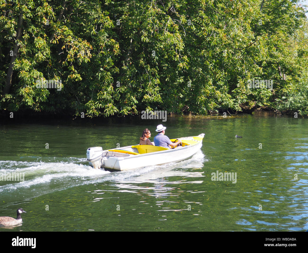 Henley-on-Thames, Oxfordshire, UK. 26 août 2019. Les vacances de canicule apporte les plaisanciers sur la Tamise au Henley, maison du célèbre Henley Regatta. Credit : Angela Swann/Alamy Live News Banque D'Images