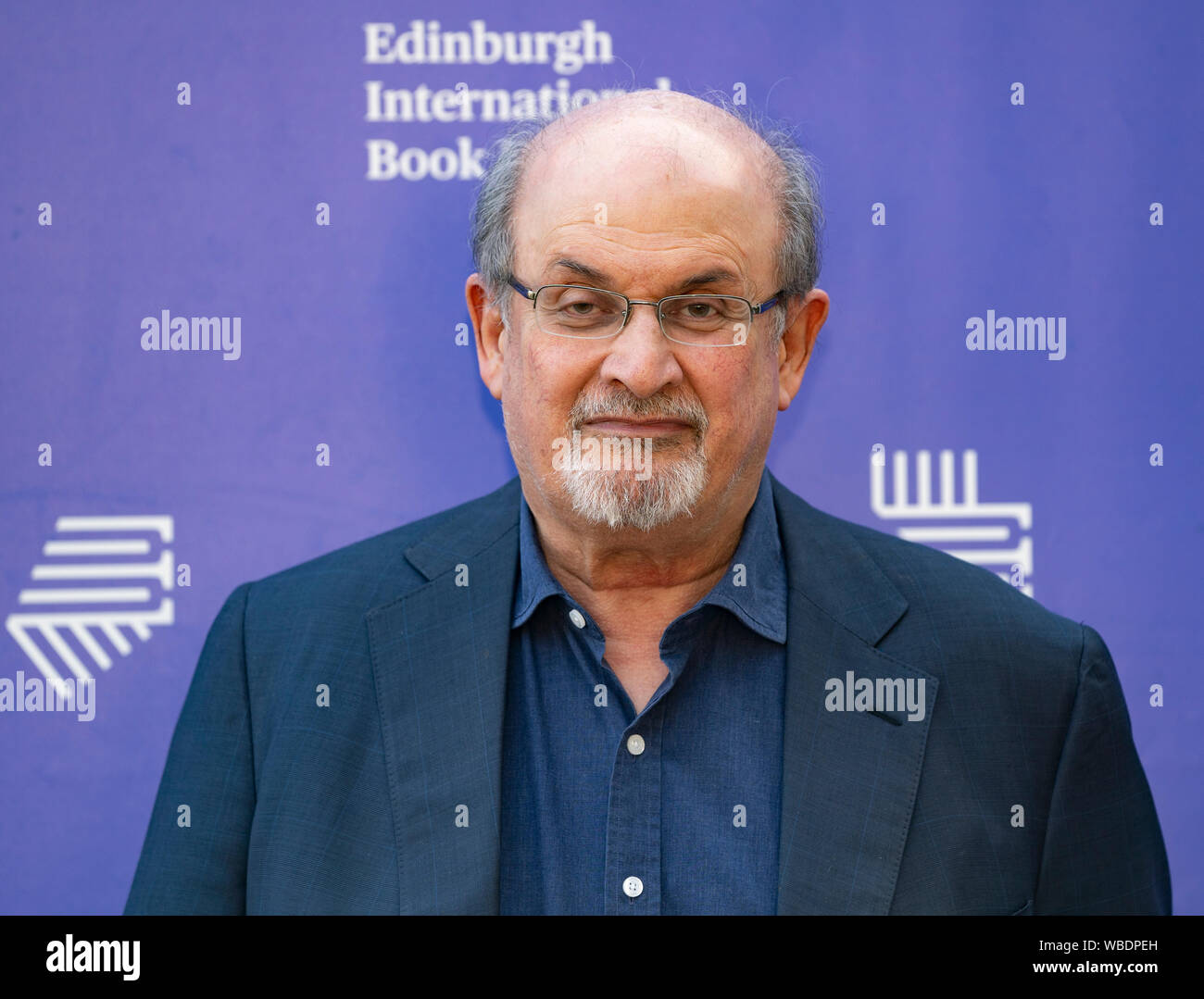 Edinburgh, Ecosse, Royaume-Uni. 26 août 2019. Salman Rushdie. Le nouveau livre de Rushdie Quichotte est une adaptation de Don Quichotte mis en jour moderne aux USA. Iain Masterton/Alamy Live News. Banque D'Images