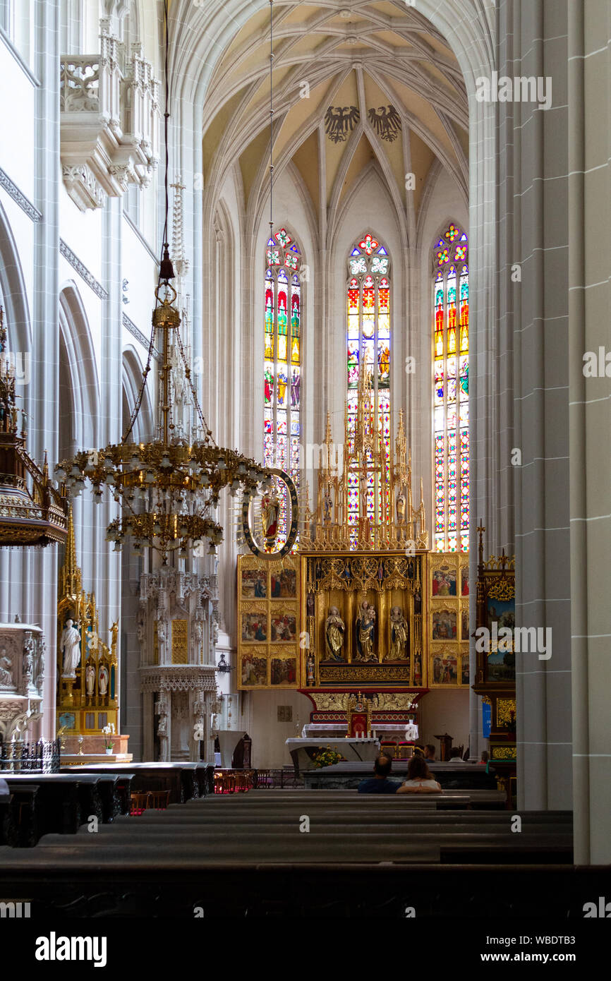 L'intérieur de la cathédrale de St Elisabeth (Svatej Alzbety Dom). Banque D'Images