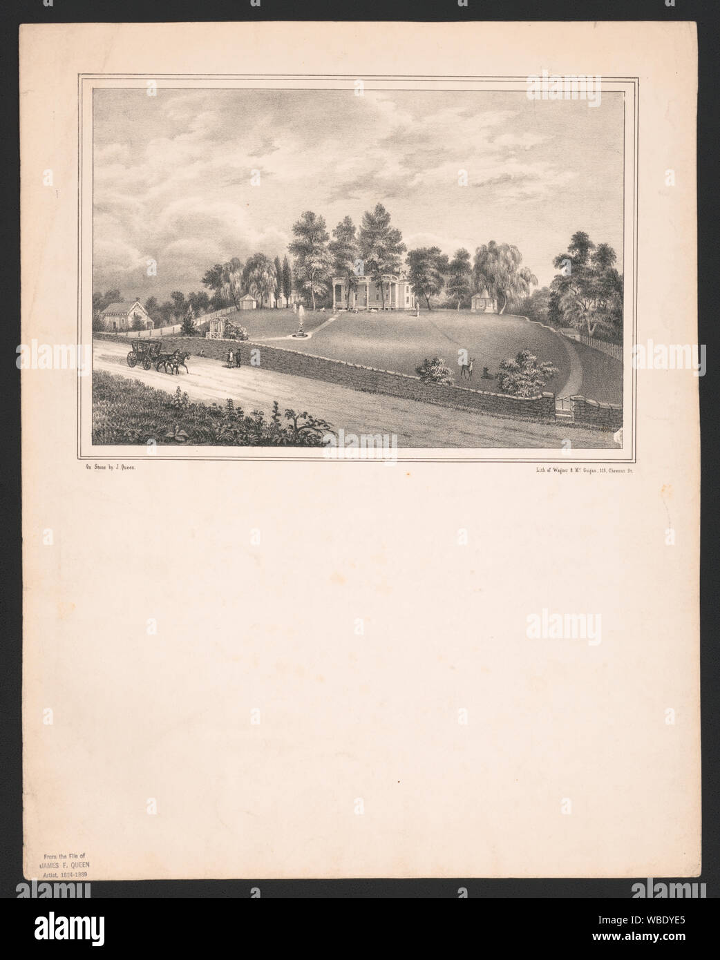 Verte fontaine] / sur pierre par J. Reine ; lith. de Wagner & McGuigan, 116, Chesnut St Abstract/moyenne : 1 gravure : lithographie ; image avec frontière 16 x 23,2 cm, sur feuille 35,5 x 28,1 cm. Banque D'Images