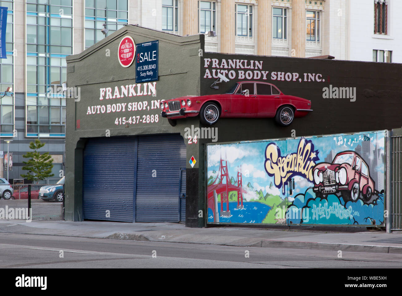 Franklin Auto Body murale dans San Francisco, Californie Banque D'Images