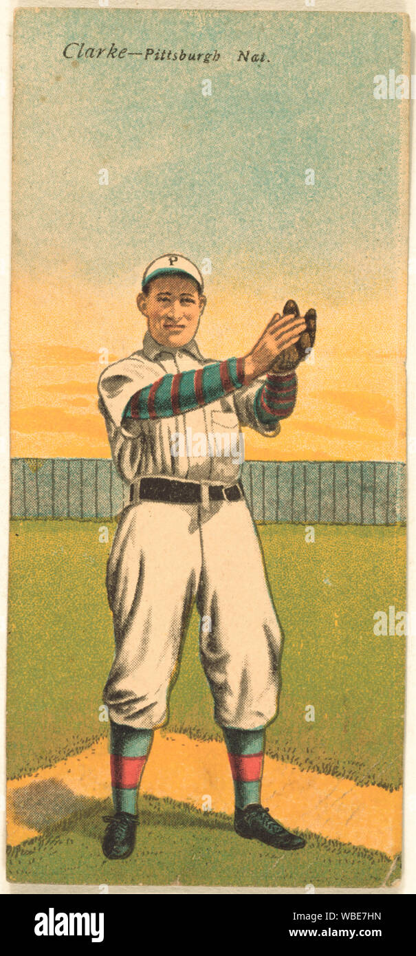 Fred Clarke/R. Byrne, Pirates de Pittsburgh, les cartes de baseball Abstract portrait/moyenne : 1 : Impression de décharge avec les demi-tons, color Banque D'Images