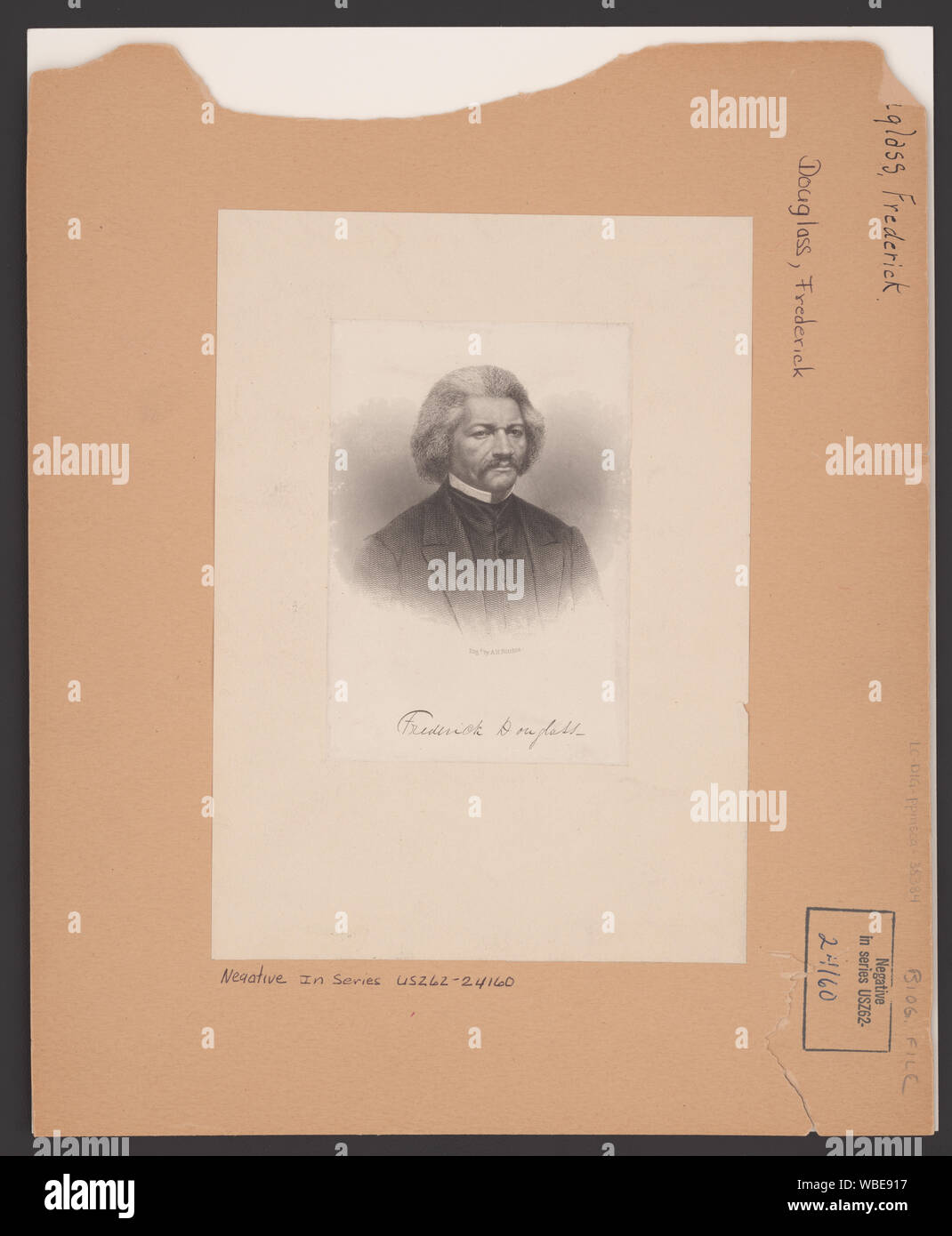 Frederick Douglass / gravure de A.H. Ritchie. Abstract/moyenne : 1 : impression gravure sur acier, papier chine collé la plaque ; 13,7 x 9,4 cm, feuille 23,2 x 16,5 cm, 33,7 x 27,9 cm montage. Banque D'Images