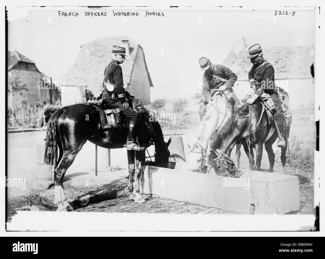 Les officiers français chevaux arrosage Abstract/moyenne : 1 négatif : vitrage ; 5 x 7 in. ou moins. Banque D'Images