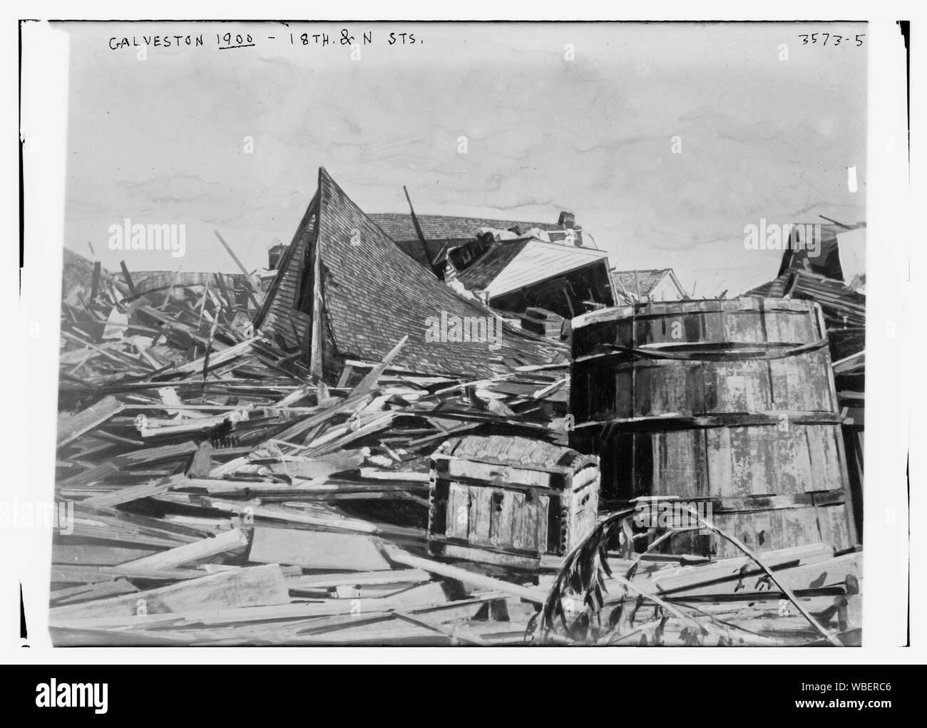 Galveston 1900 - 18e et N Sts. Abstract/moyenne : 1 négatif : vitrage ; 5 x 7 in. ou moins. Banque D'Images