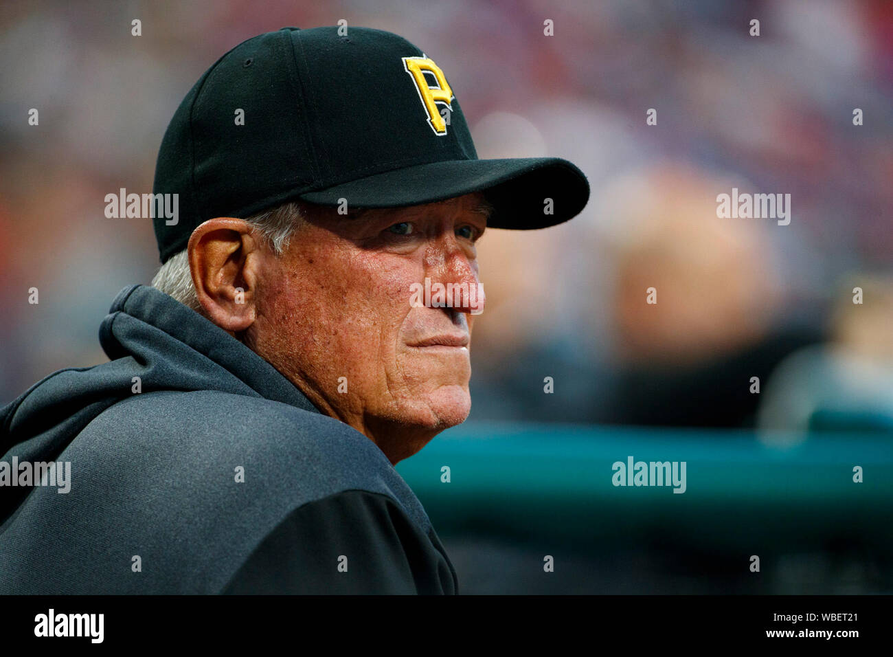 Philadelphie, USA. 26 août 2019. Manager des Pirates de Pittsburgh, Clint Hurdle (13) au cours de la MLB match entre les Pirates de Pittsburgh et les Phillies de Philadelphie à la Citizens Bank Park de Philadelphie, Pennsylvanie. Christopher Szagola/CSM Crédit : Cal Sport Media/Alamy Live News Banque D'Images