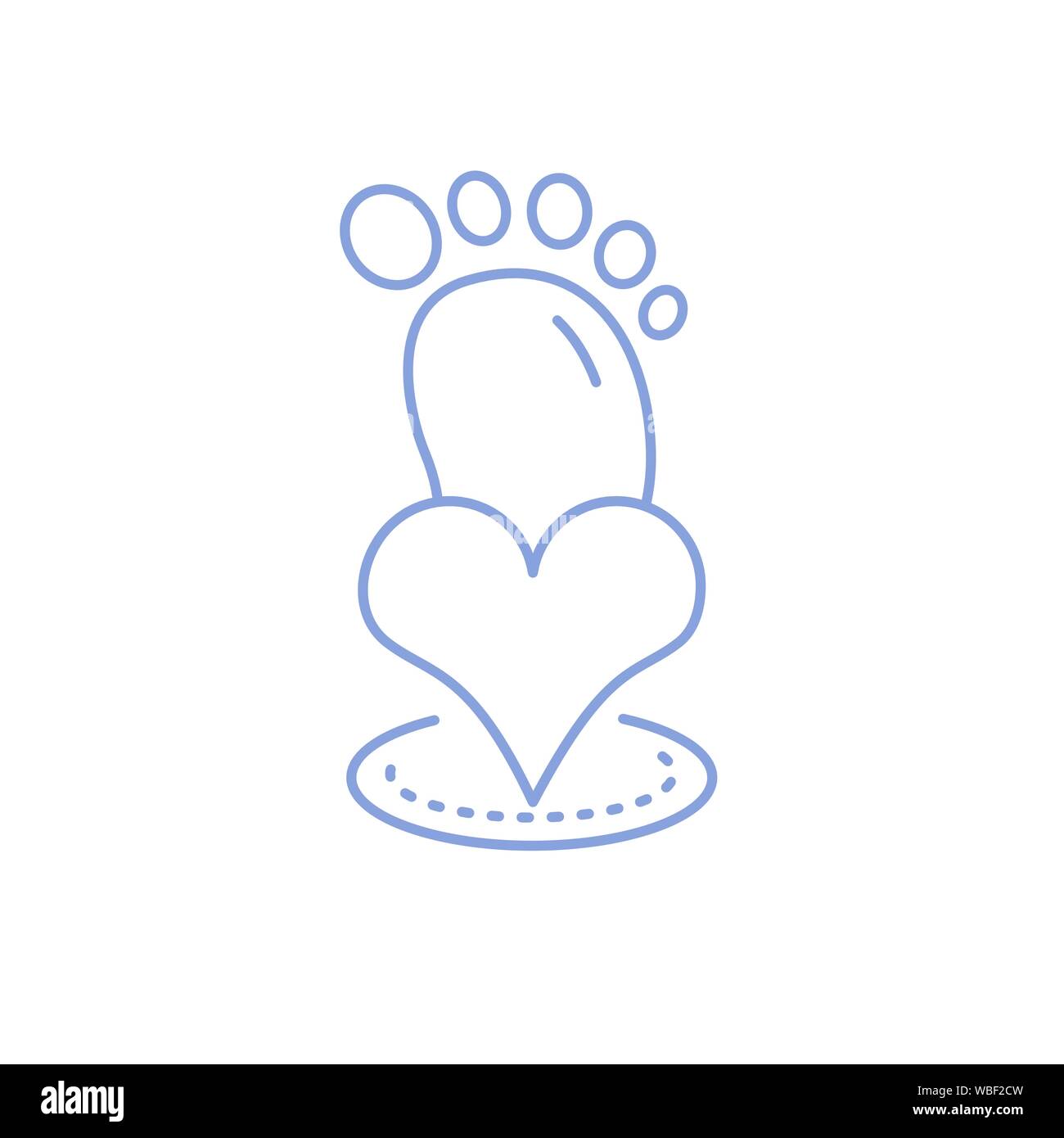 Mignon Bebe Avec Empreinte Coeur Love Vector Illustration Design Image Vectorielle Stock Alamy