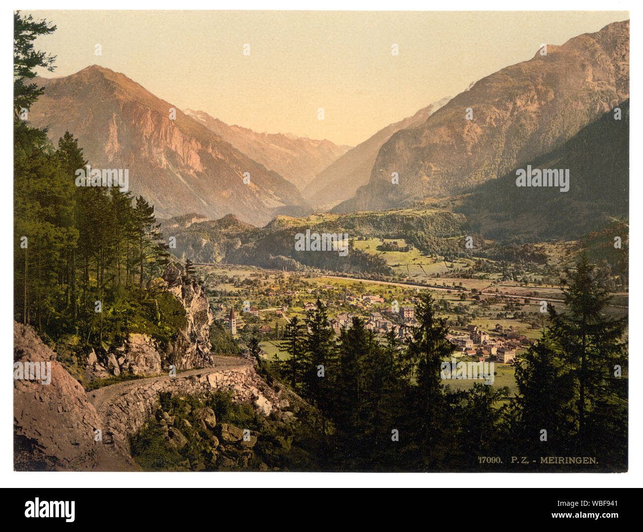Vue générale de Meiringen, Oberland Bernois, Suisse ; Banque D'Images