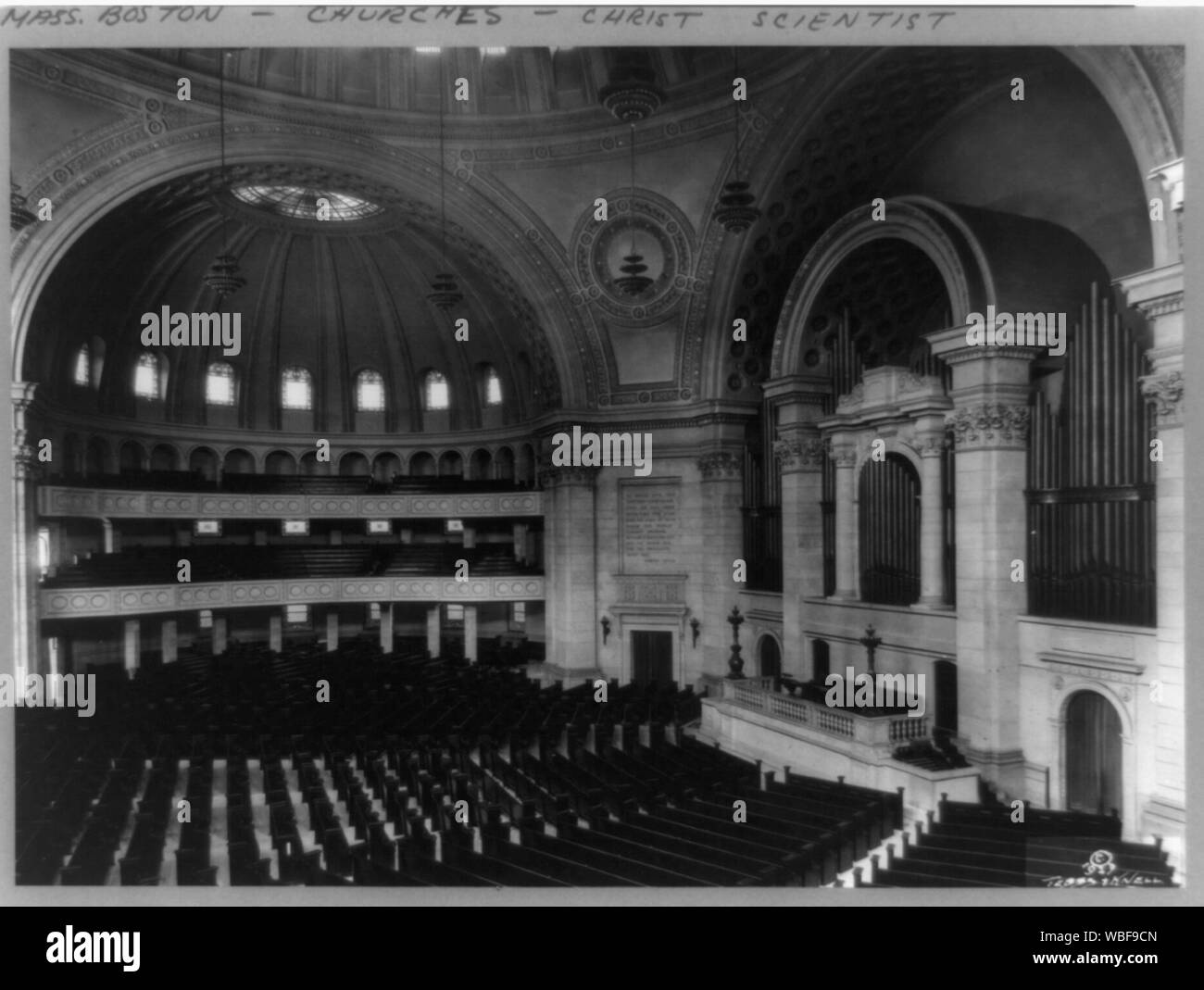 Vue générale de l'intérieur de la première Église de Christ Scientist, Boston, Mass. Abstract/moyenne : 1 tirage photographique. Banque D'Images