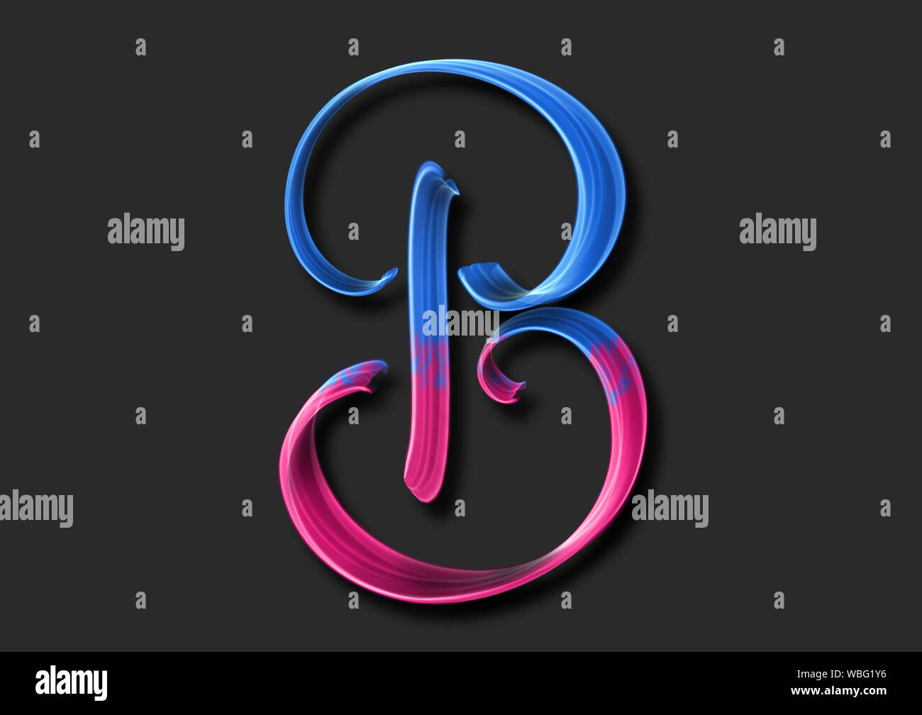 La lettre B lettrage élégant 3d illustration Banque D'Images