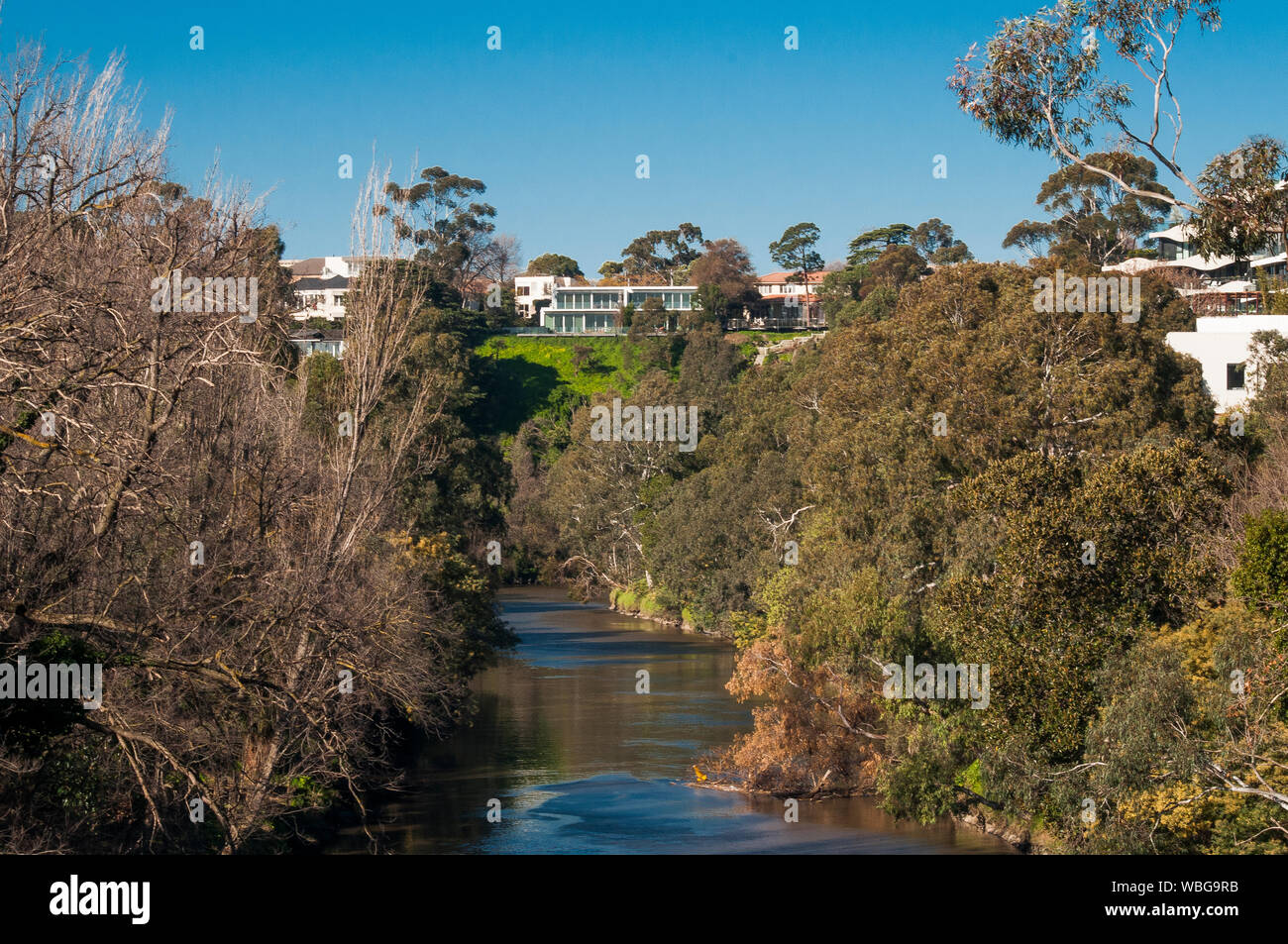 La Rivière Yarra à Abbotsford, à l'est de la CBD de Melbourne, Victoria, Australie Banque D'Images