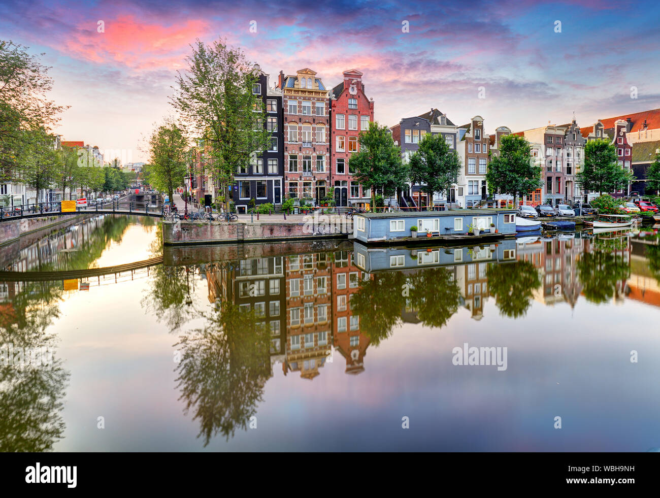 Amsterdam, Pays-Bas, au coucher du soleil Banque D'Images Amsterdam, Pays-Bas, au coucher du soleil Banque D'Images