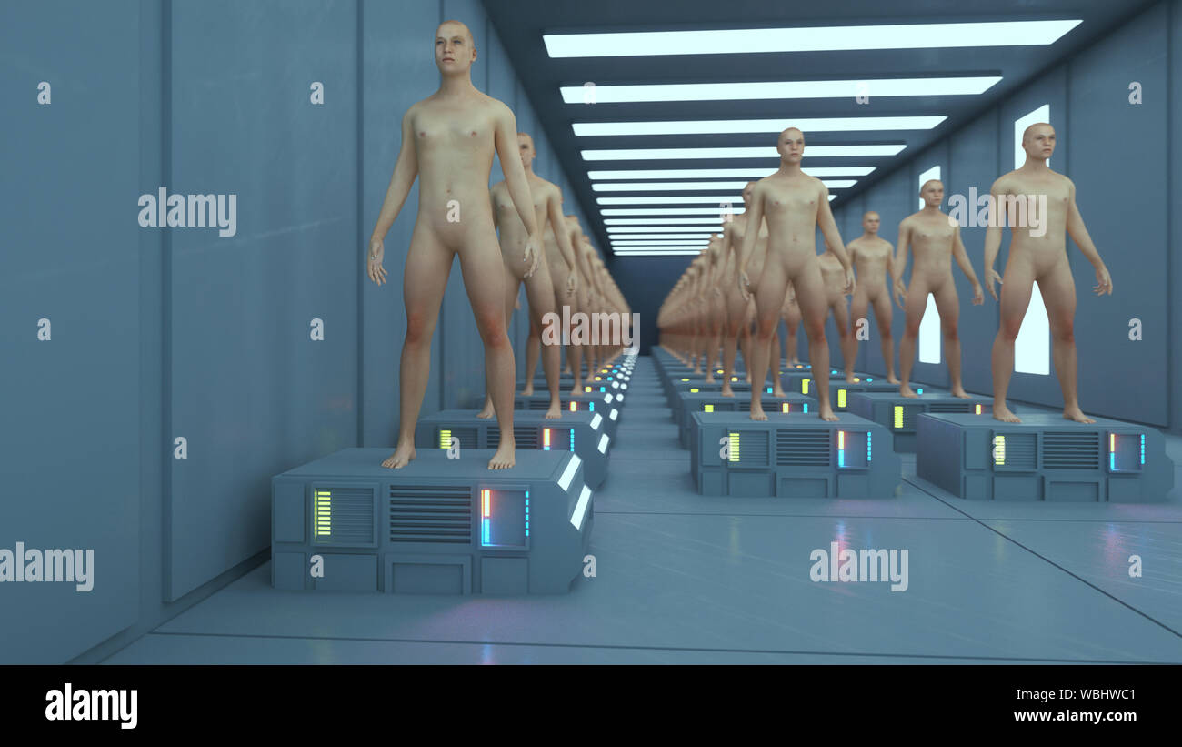 3D render. Silhouettes humanoïdes clonage Banque D'Images