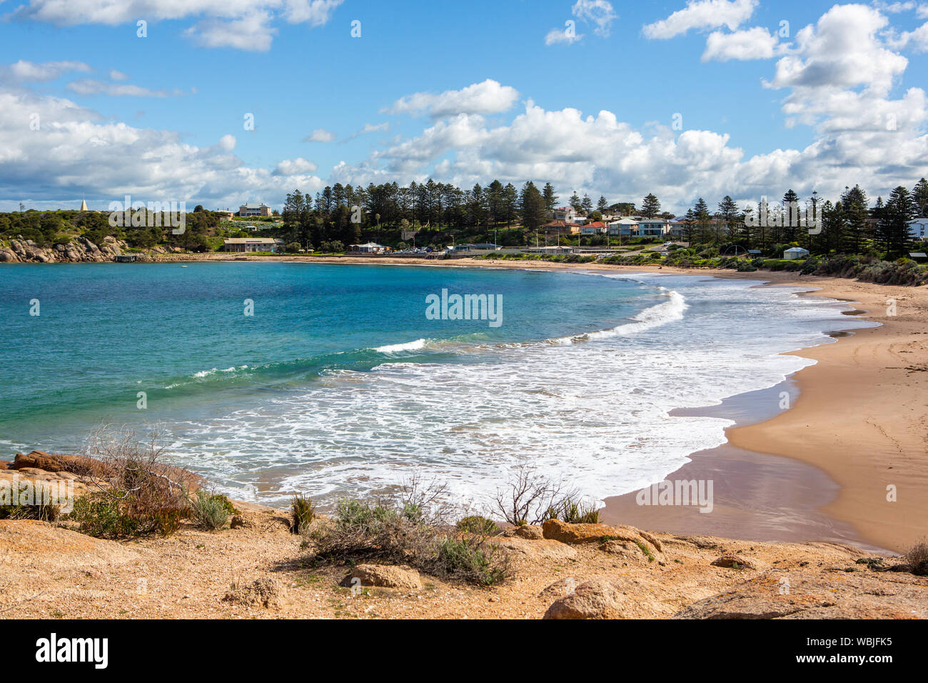 La belle plage de Horseshoe Bay à Port Elliot Australie du Sud le 27 août 2019 Banque D'Images